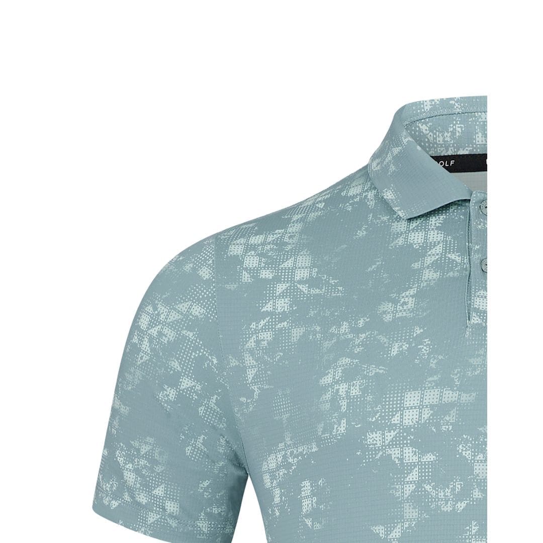 Castore Printed Golf Polo Shirt (Stone Blue)