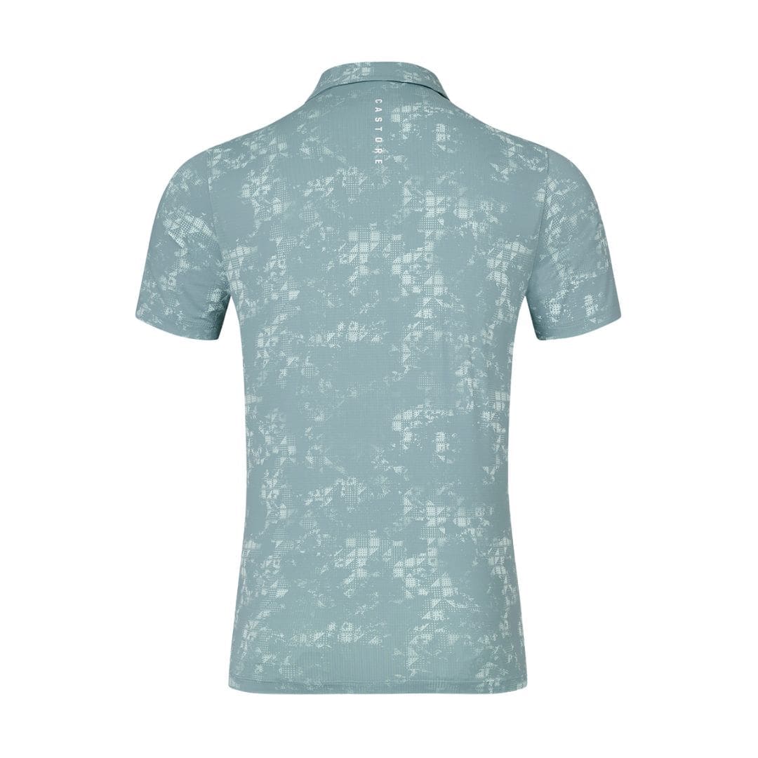 Castore Printed Golf Polo Shirt (Stone Blue)
