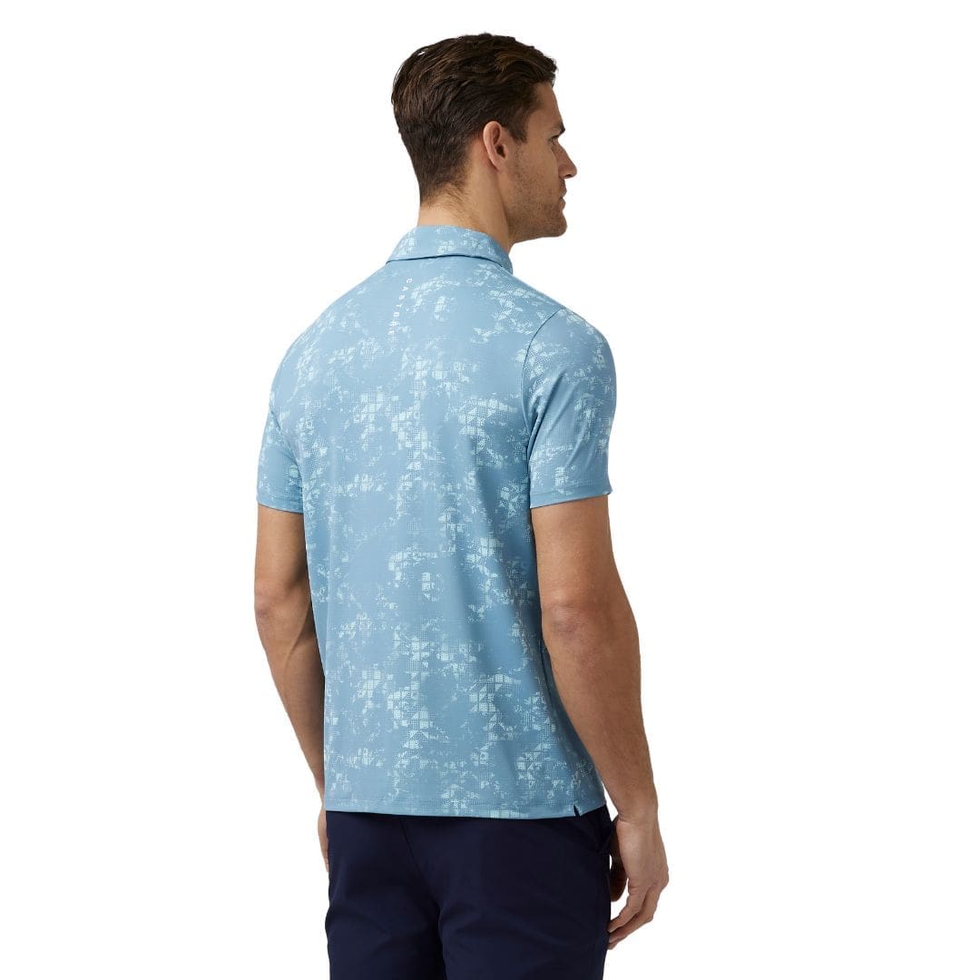 Castore Printed Golf Polo Shirt (Stone Blue)