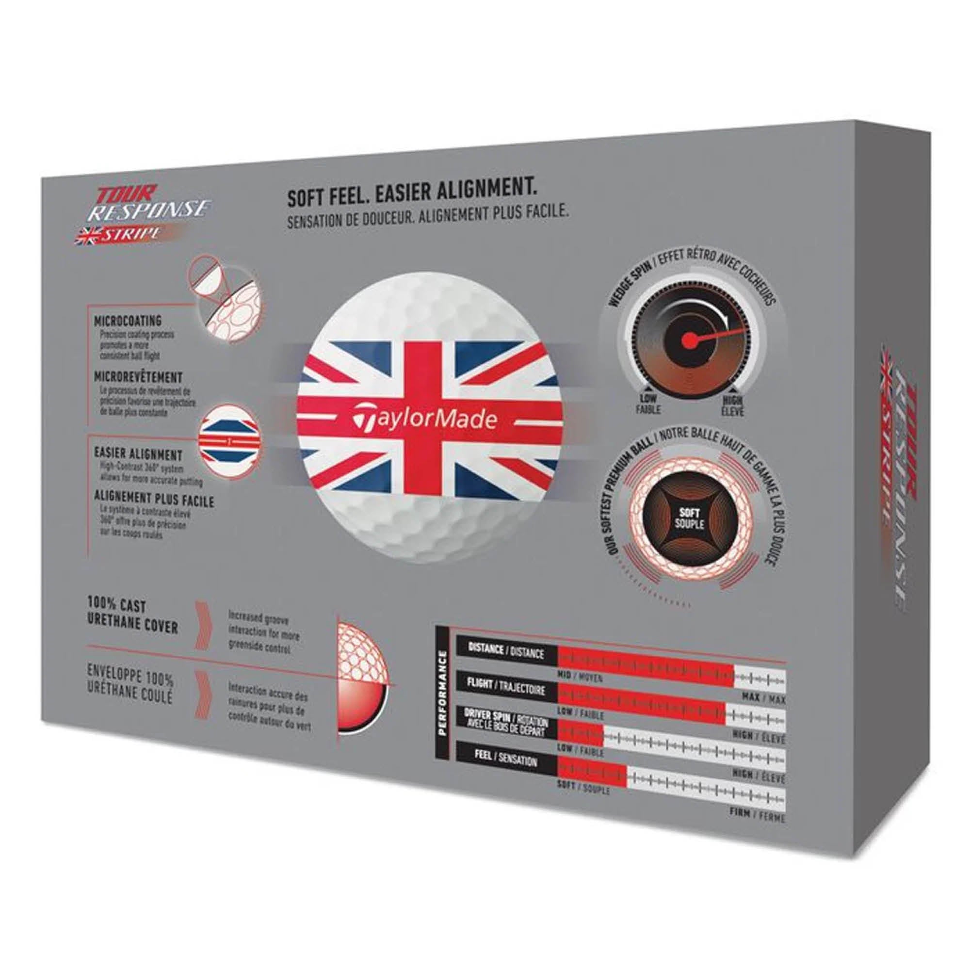 TaylorMade Tour Response Stripe Golf Balls - Union Flag
