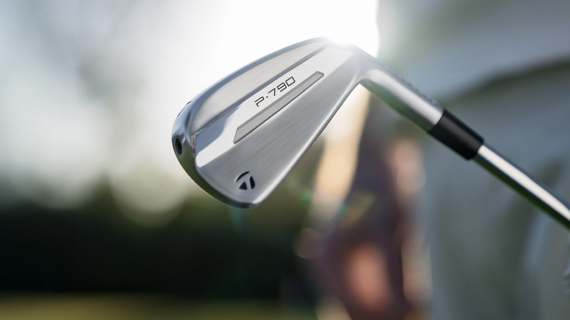 Close-up of a golf club head with 'P730' branding against a blurred background
