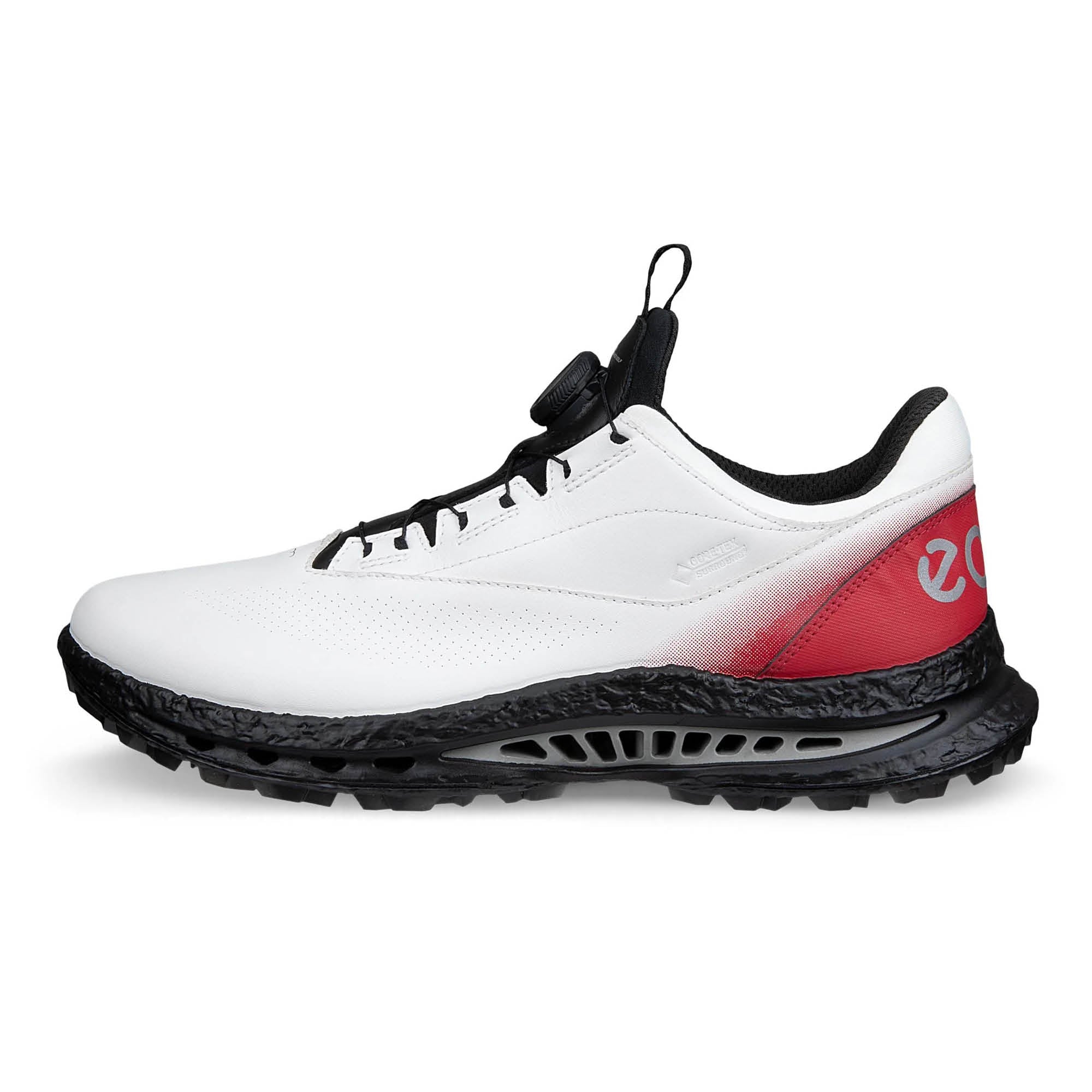 Ecco Biom C5 BOA Gore-Tex Golf Shoes - White & Chili Red