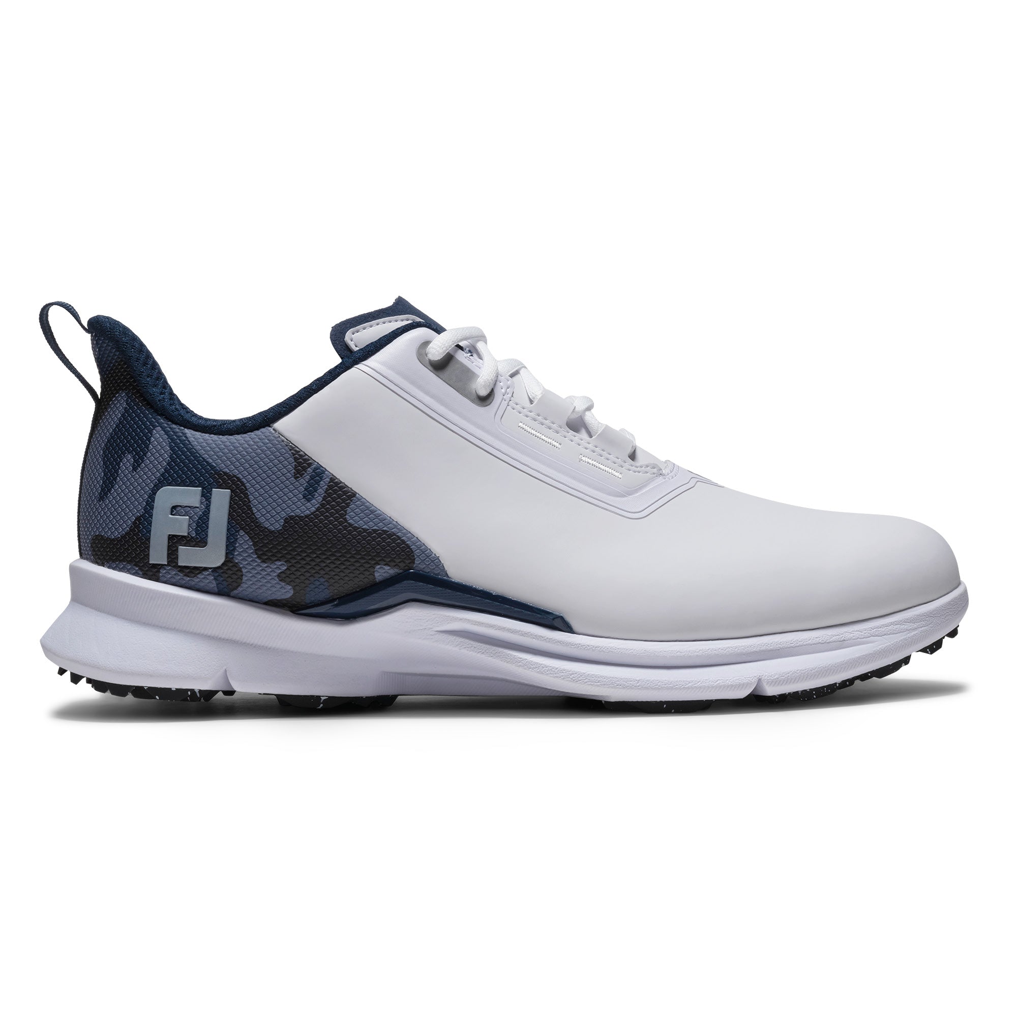 FootJoy Fuel Spikeless Golf Shoes - White, Navy & Silver
