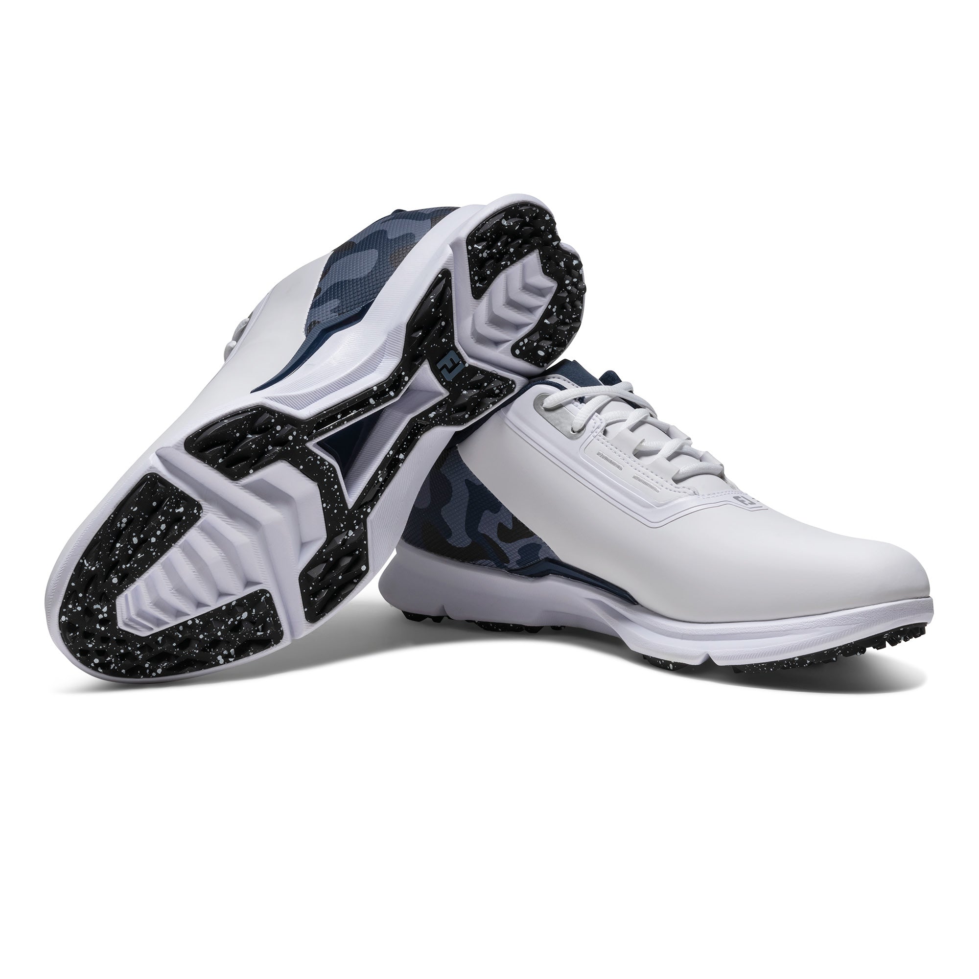 FootJoy Fuel Spikeless Golf Shoes - White, Navy & Silver