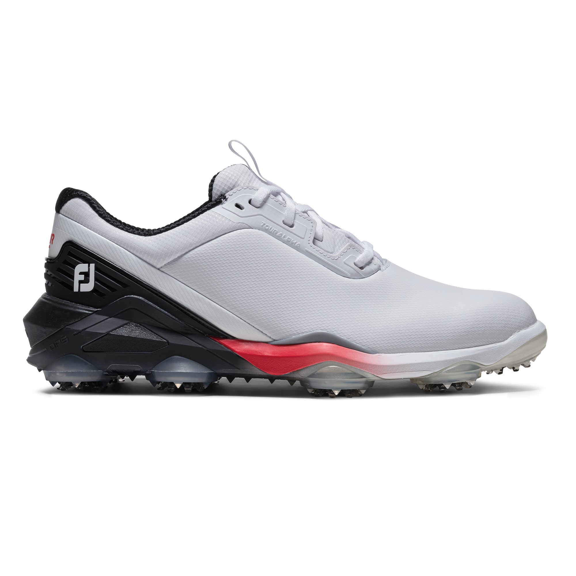 FootJoy Tour Alpha Golf Shoes - White, Black & Red