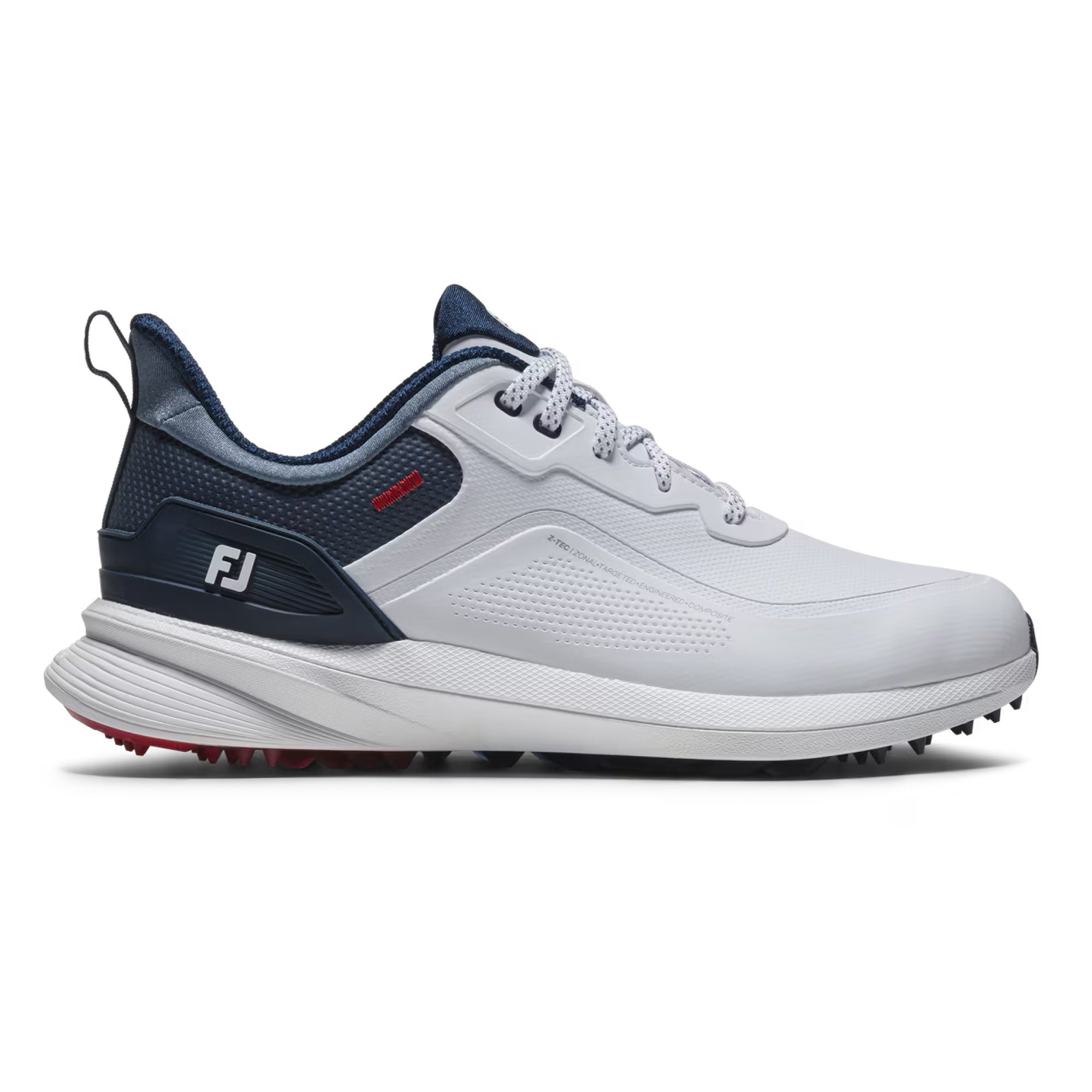 Footjoy Pro/SL Spikeless Golf Shoes - White, Blue & Red