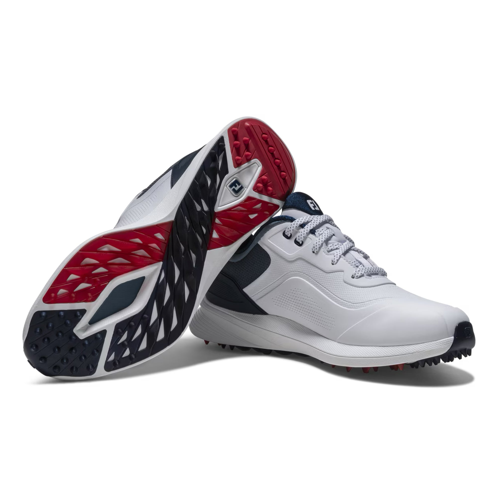 FootJoy Pro/SL Spikeless Golf Shoes - White, Blue & Red