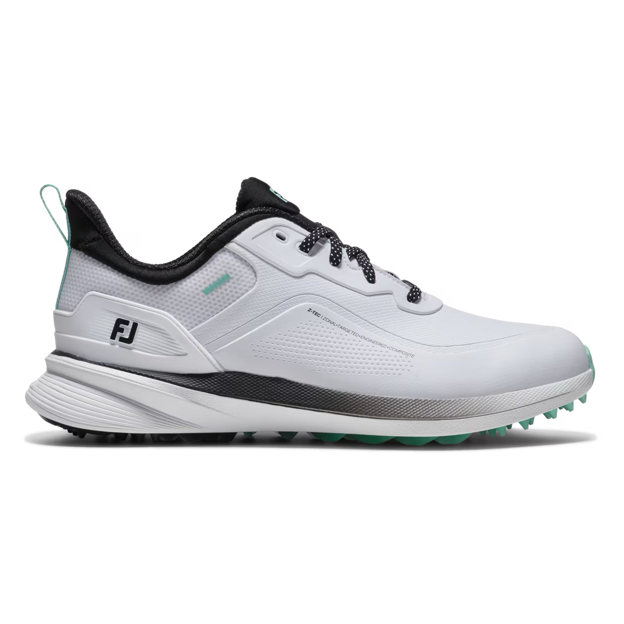 Footjoy Pro/SL Spikeless Golf Shoes - White, Black & Teal