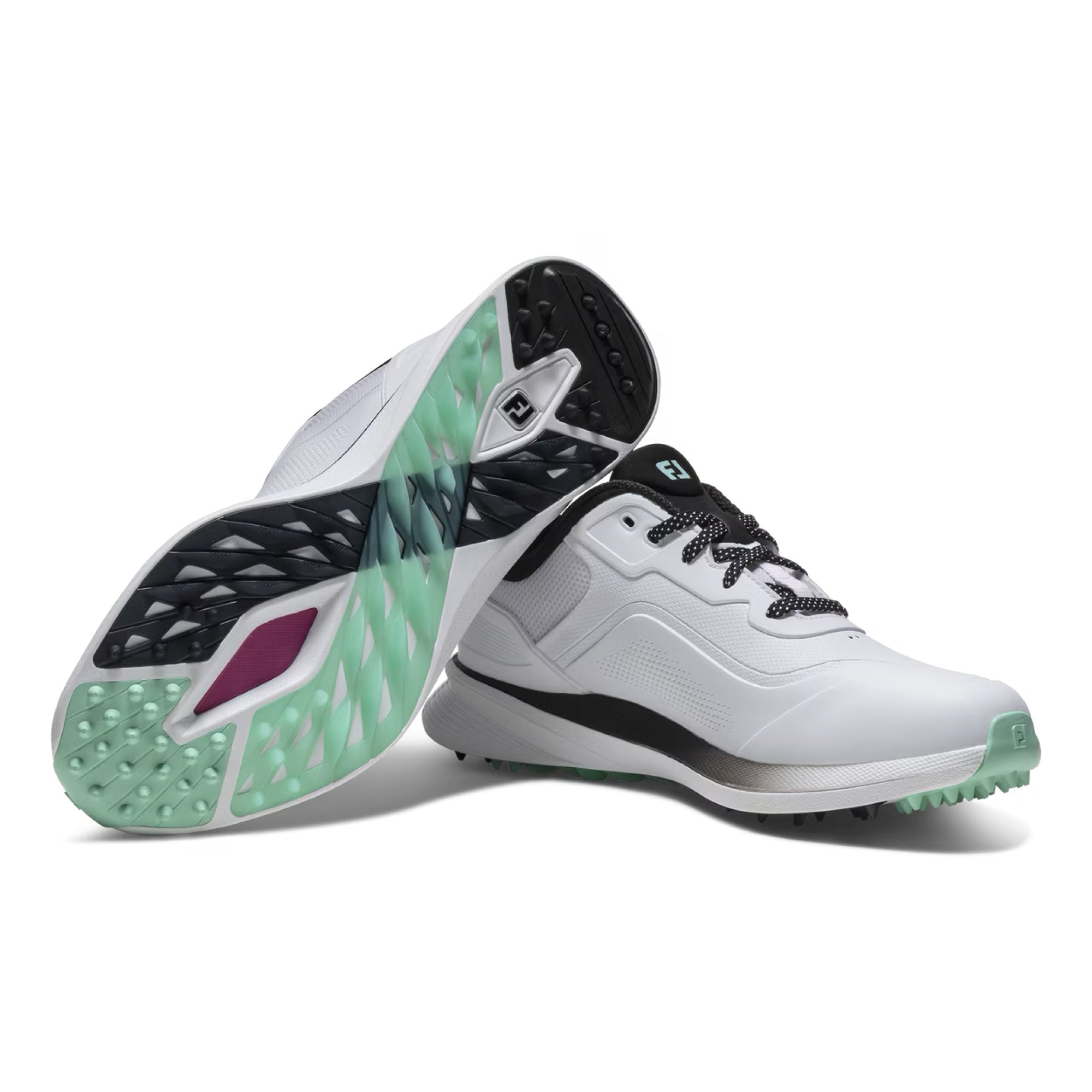 FootJoy Pro/SL Spikeless Golf Shoes - White, Black & Teal