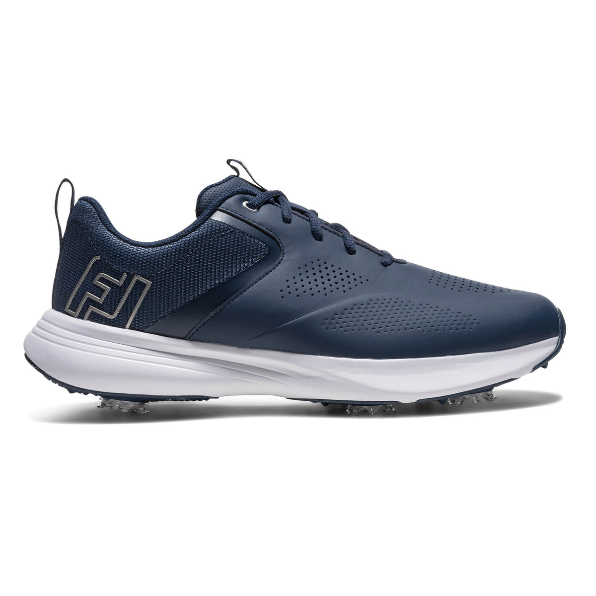 FootJoy Qualifier Spiked Golf Shoes - Navy & Blue