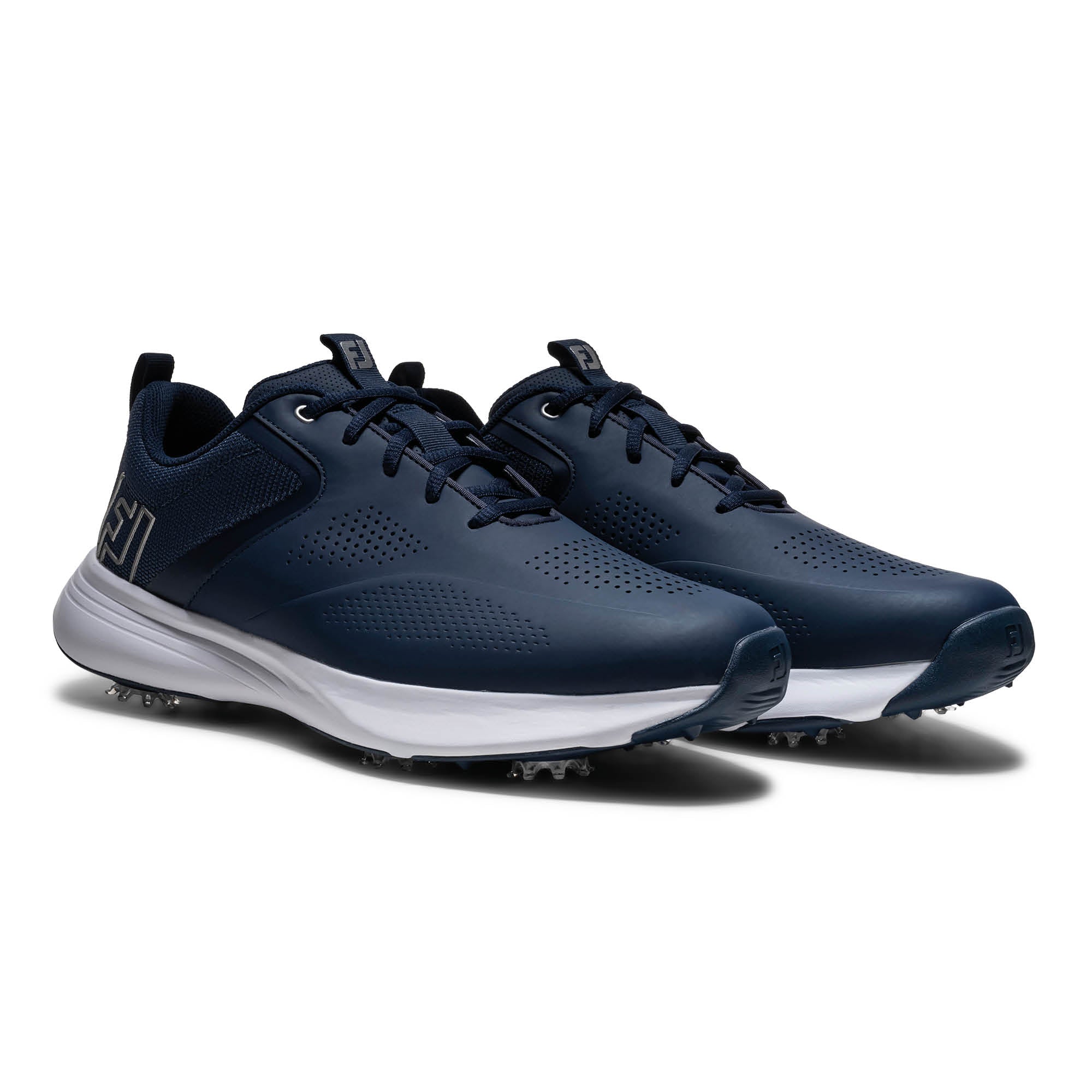 FootJoy Qualifier Spiked Golf Shoes - Navy & Blue