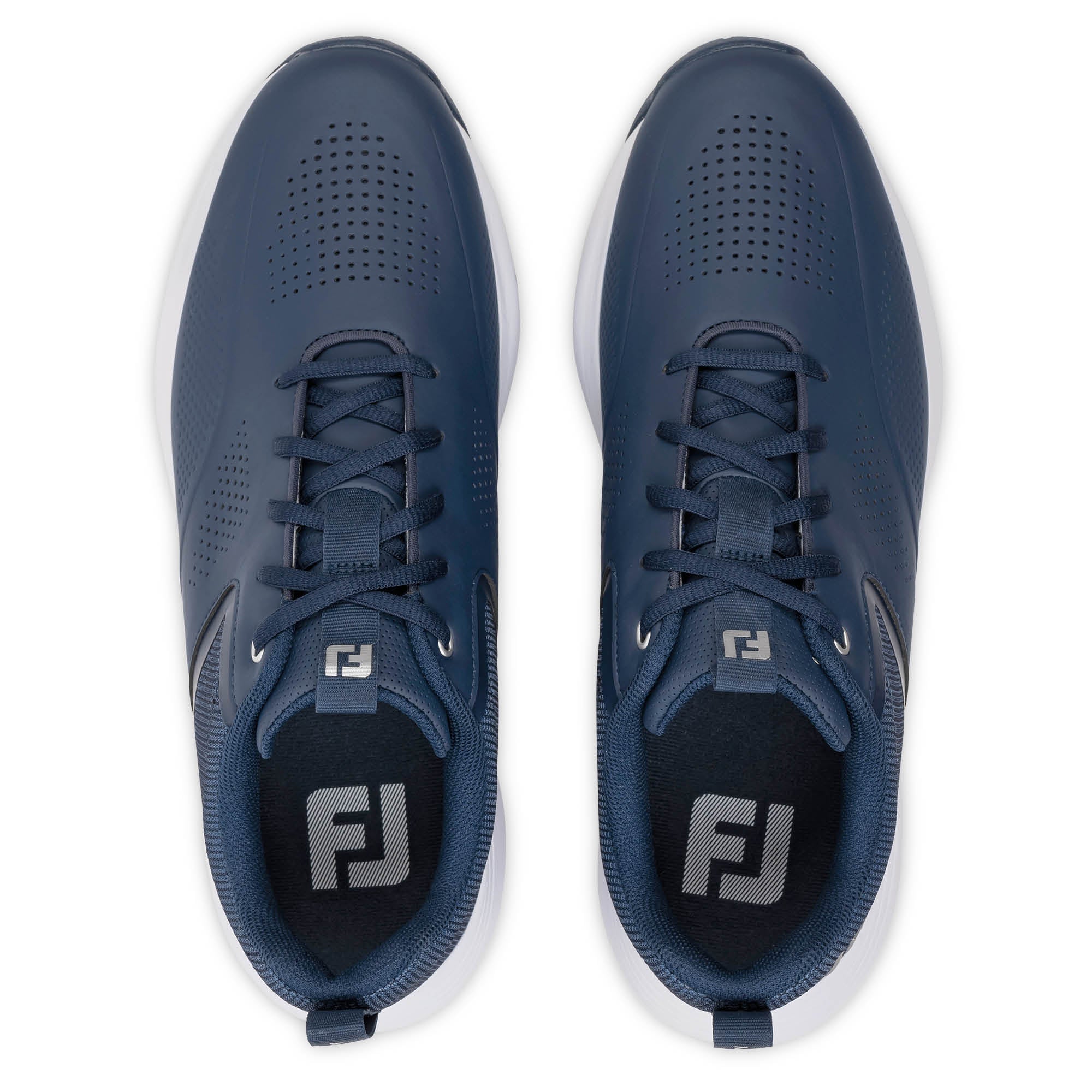FootJoy Qualifier Spiked Golf Shoes - Navy & Blue