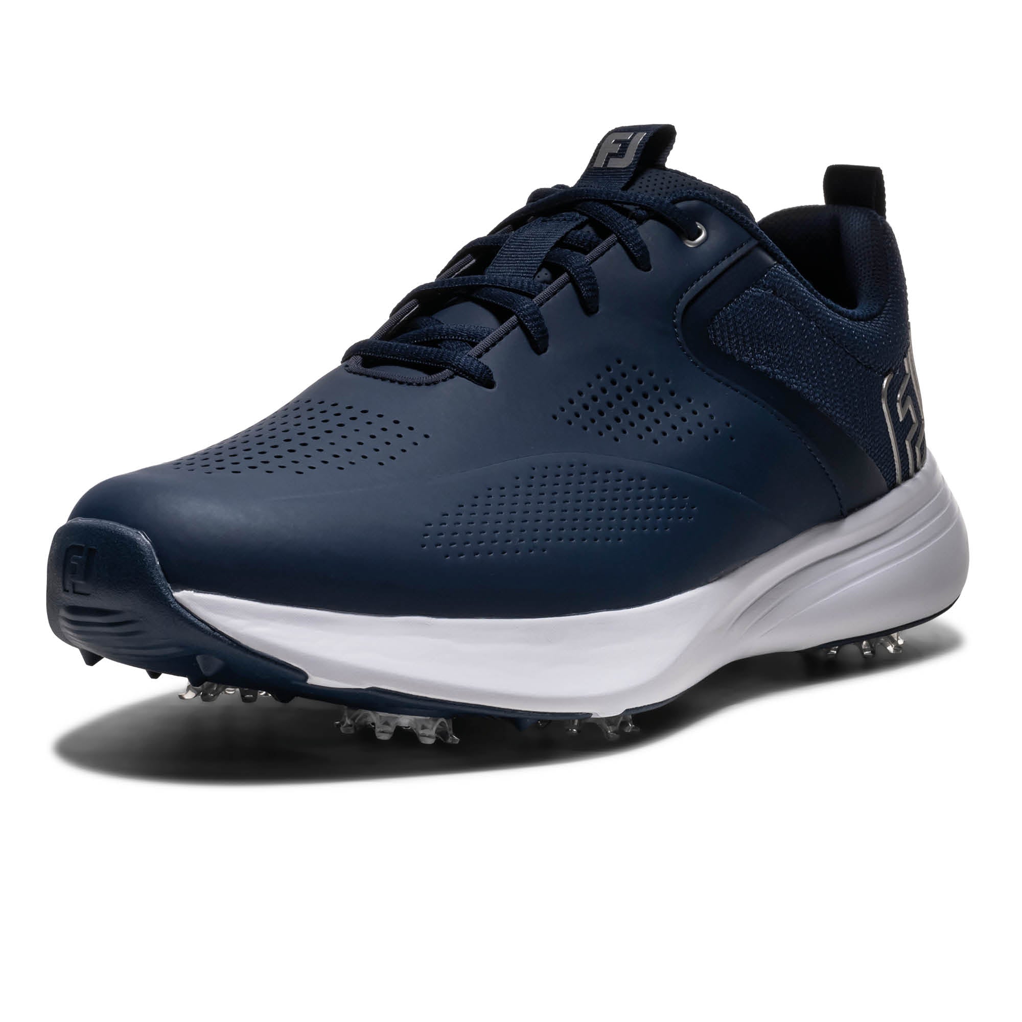 FootJoy Qualifier Spiked Golf Shoes - Navy & Blue