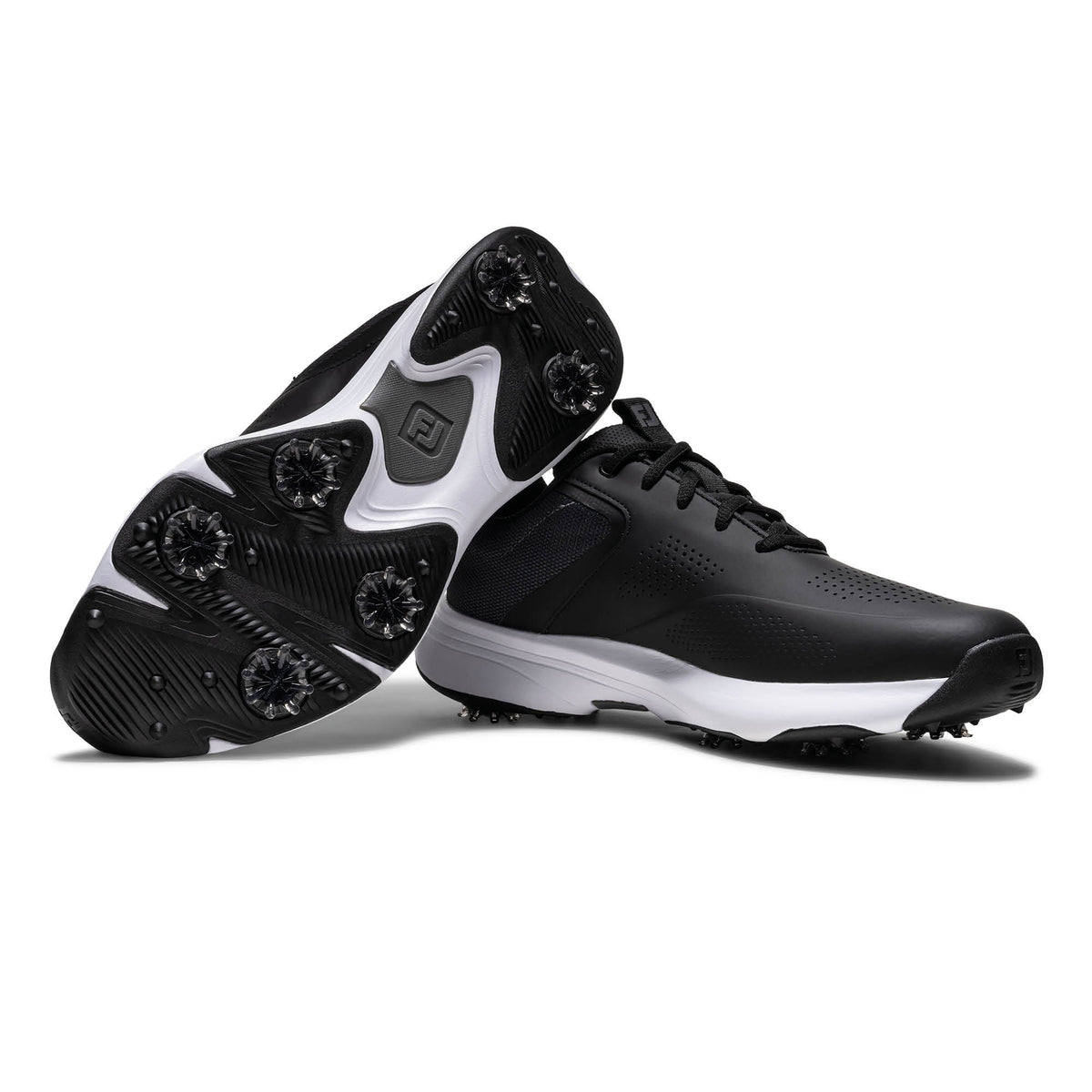 FootJoy Qualifier Spiked Golf Shoes - Black & Grey