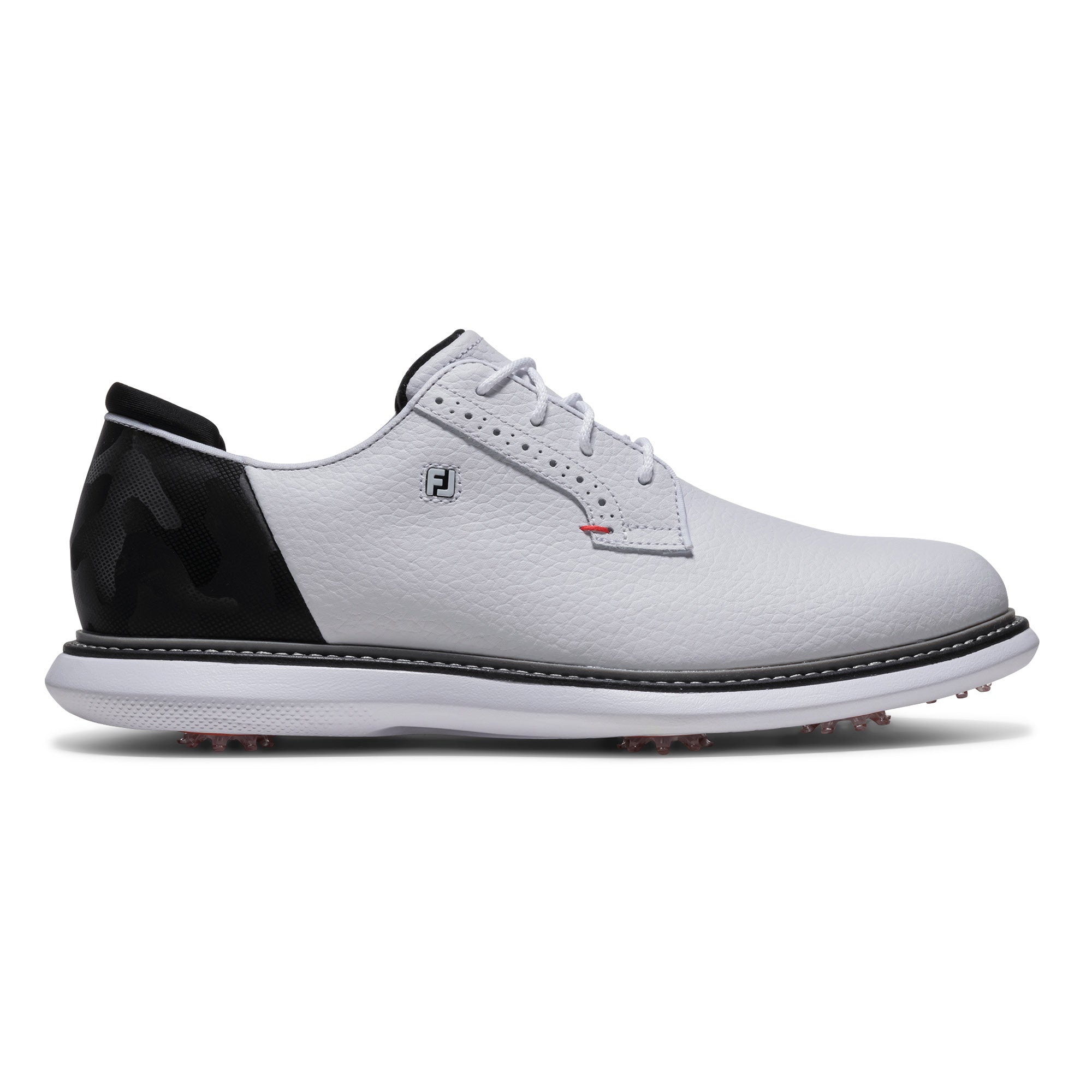 FootJoy Traditions Camo Blucher Golf Shoes - White, Black & Red