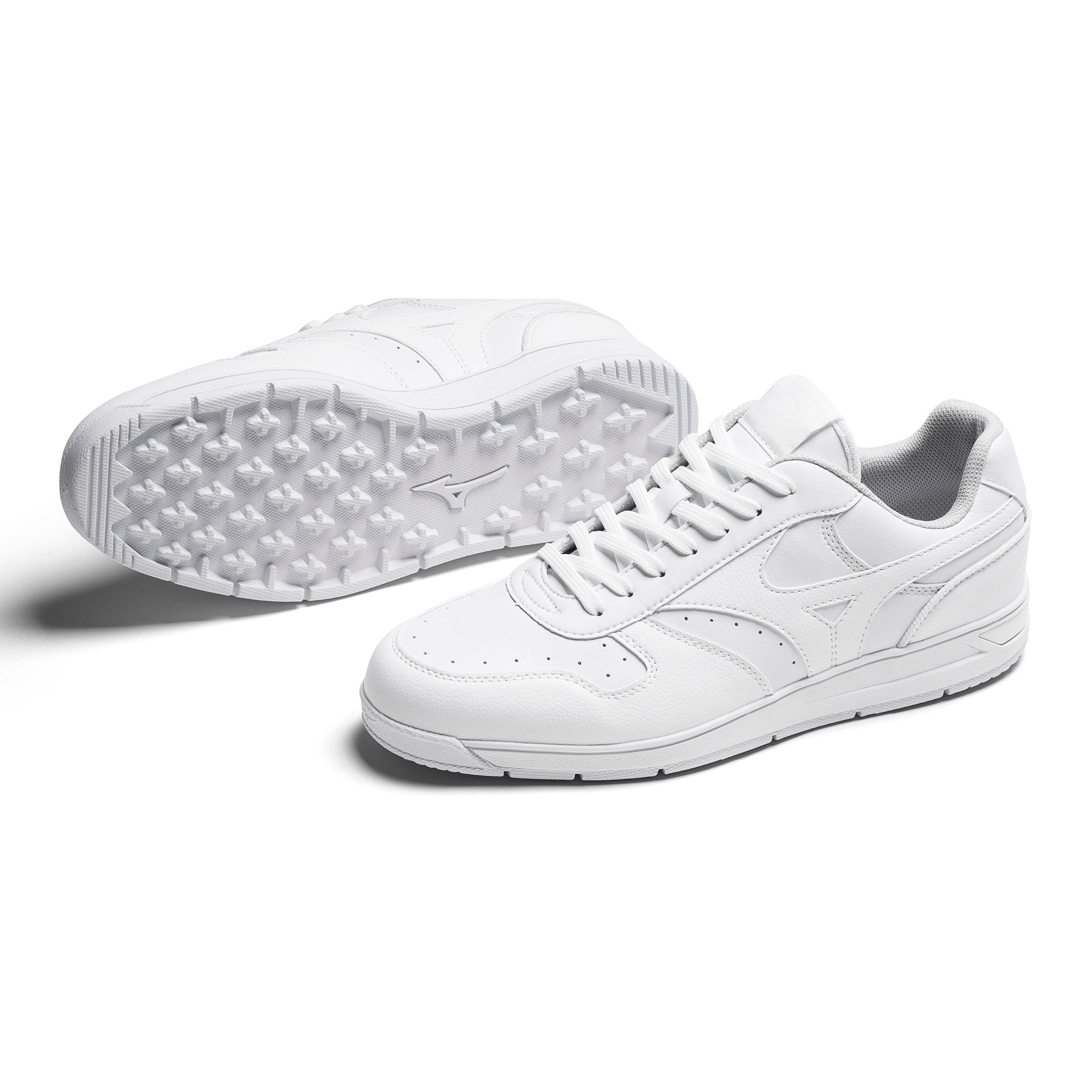 Mizuno City Wind GS Spikeless Golf Shoes - White, White & White