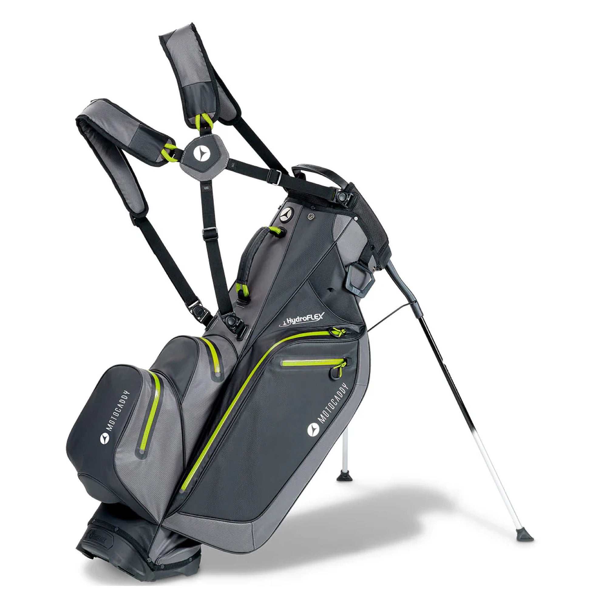Motocaddy Hydroflex Golf Stand Bag - Charcoal & Lime