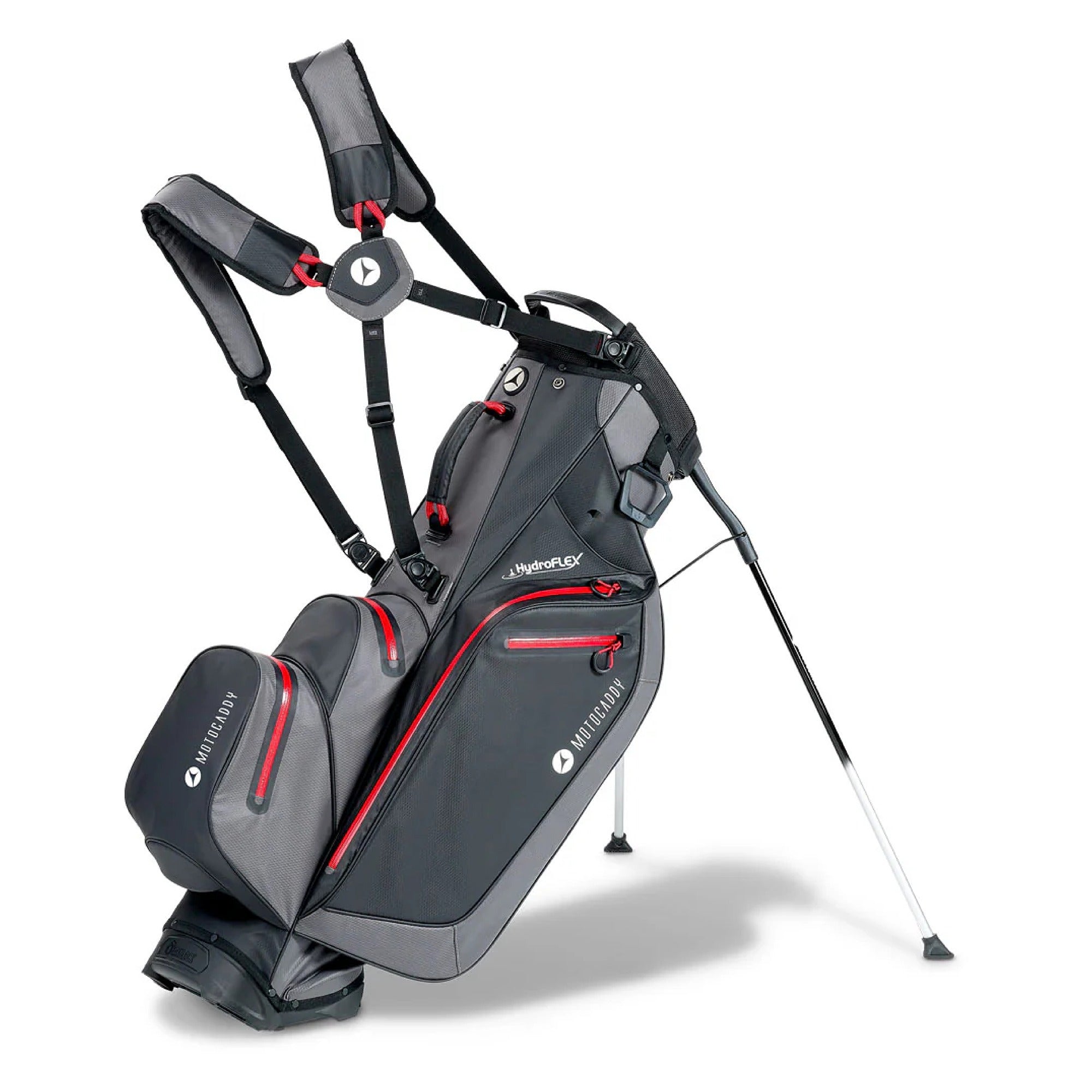 Motocaddy Hydroflex Golf Stand Bag - Charcoal & Red