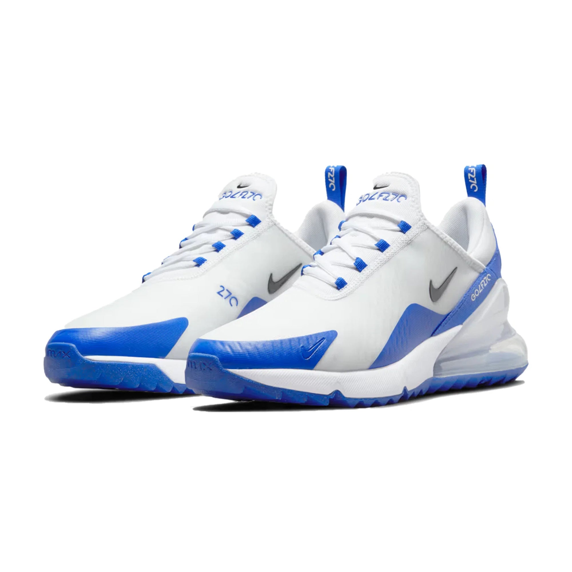 Nike Air Max 270 G Golf Shoes - White, Black & Racer Blue