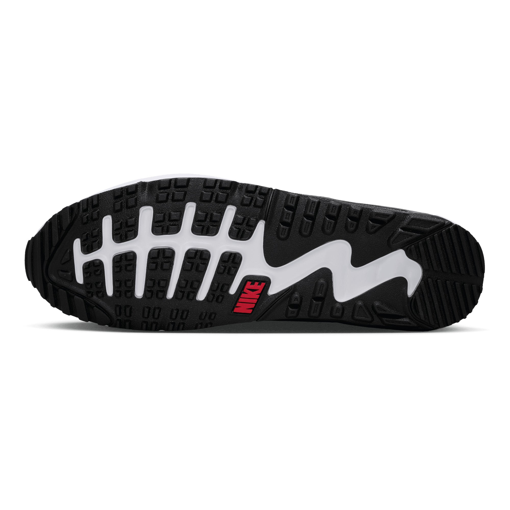 Nike Air Max 90 G Golf Shoes - White, Fire Red & Light Smoke Grey