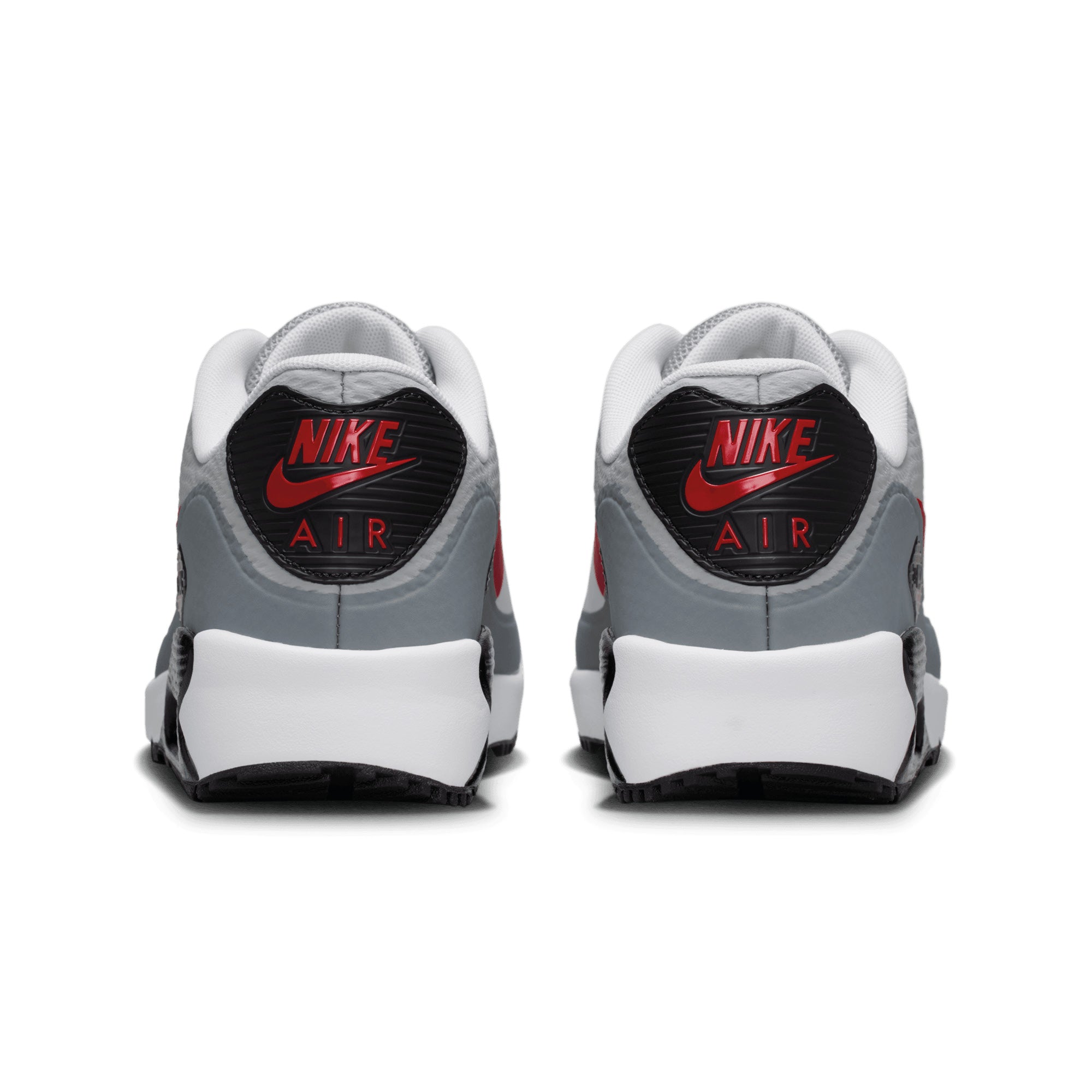 Nike Air Max 90 G Golf Shoes - White, Fire Red & Light Smoke Grey