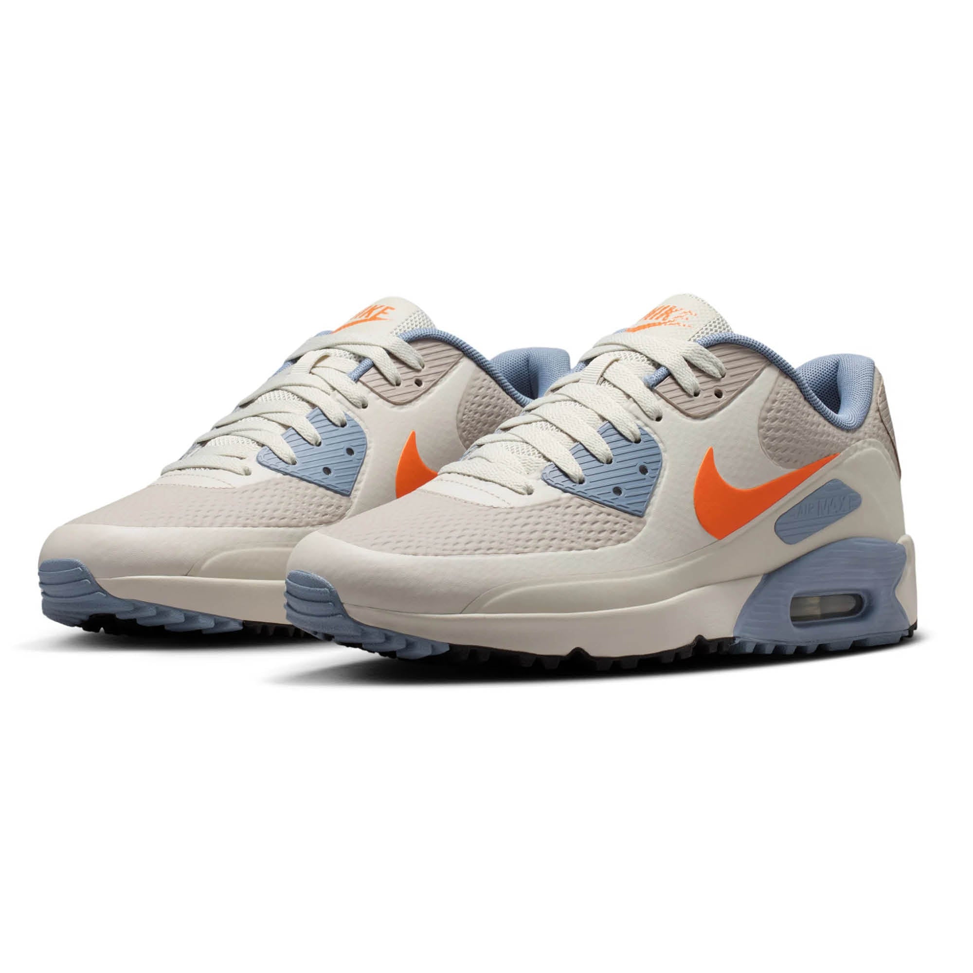 Nike Air Max 90 G Golf Shoes - Moon Particle & Safety Orange