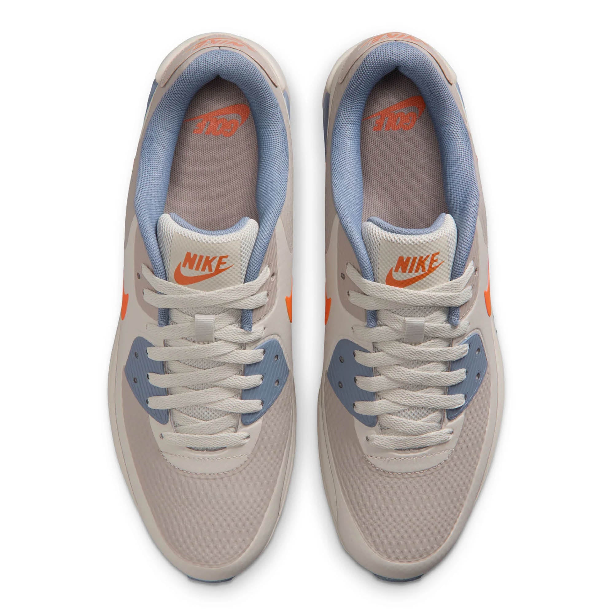 Nike Air Max 90 G Golf Shoes - Moon Particle & Safety Orange