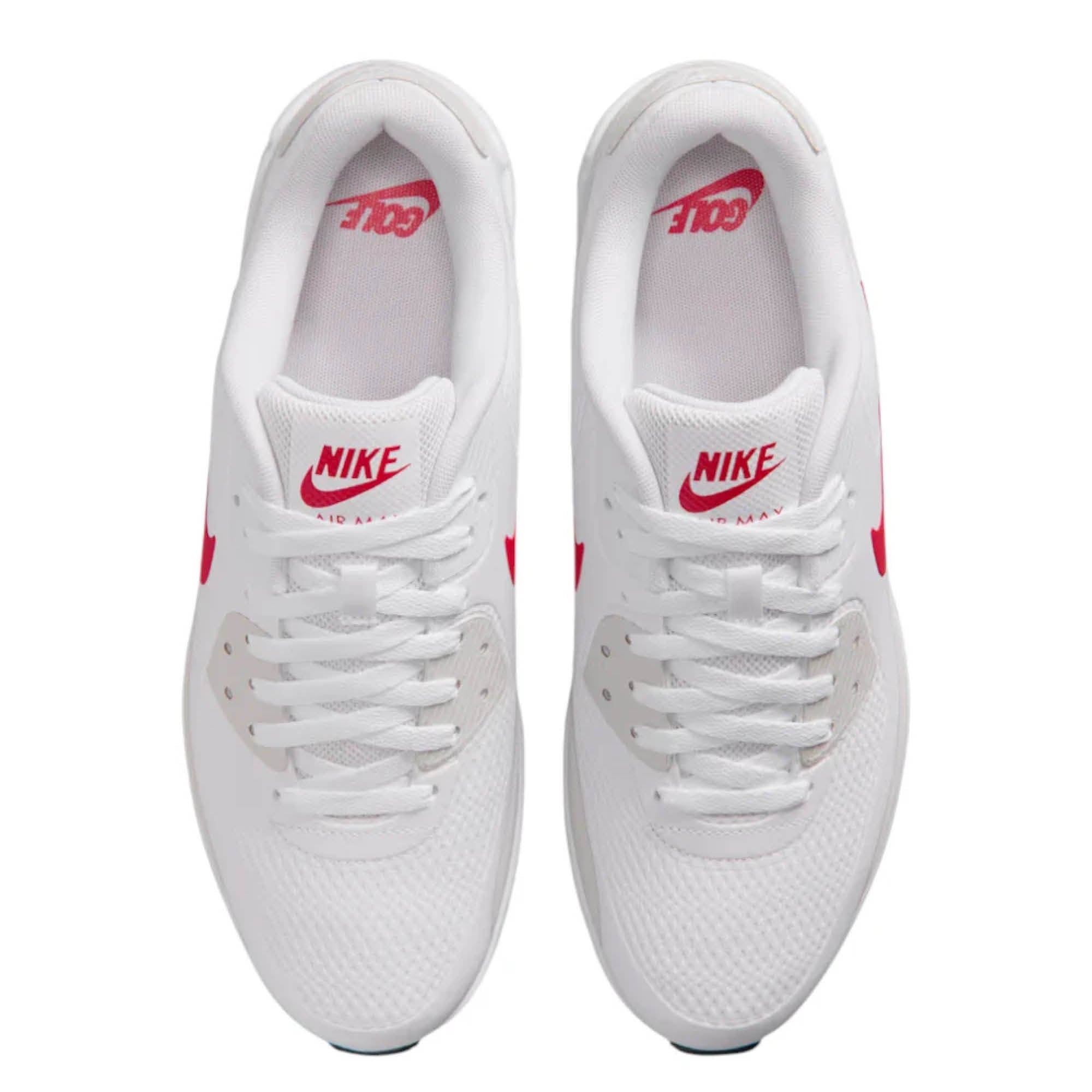 Nike Air Max 90 G Golf Shoes - White, Fire Red & Photon Dust
