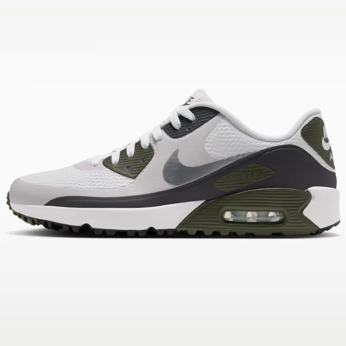 Nike Air Max 90 G Golf Shoes - White & Metallic Silver
