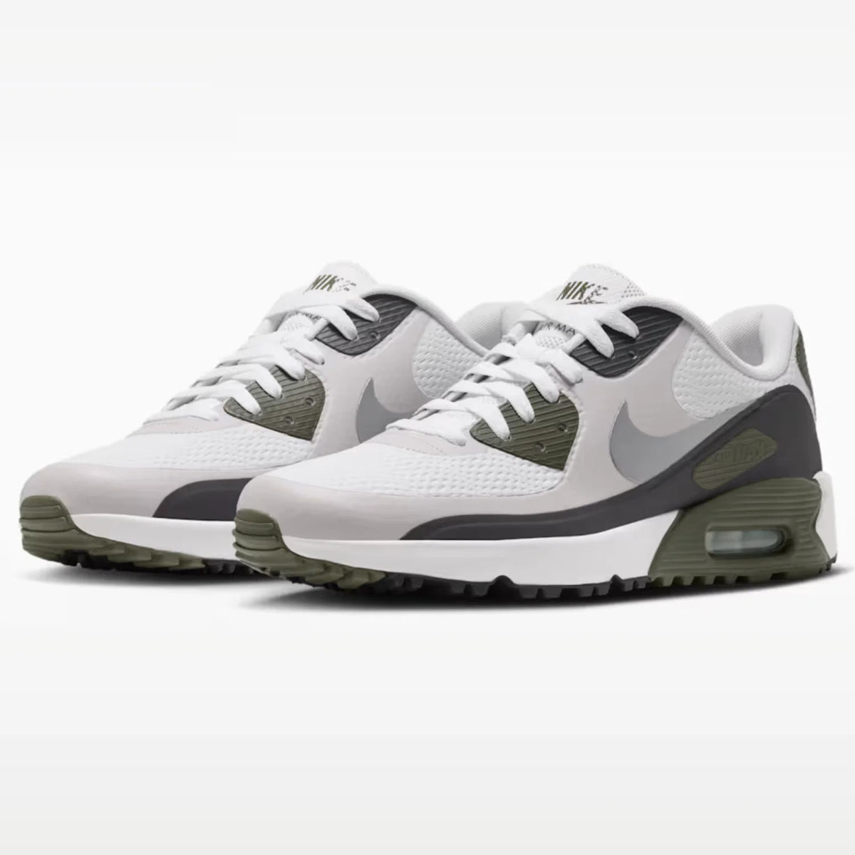 Nike Air Max 90 G Golf Shoes - White & Metallic Silver