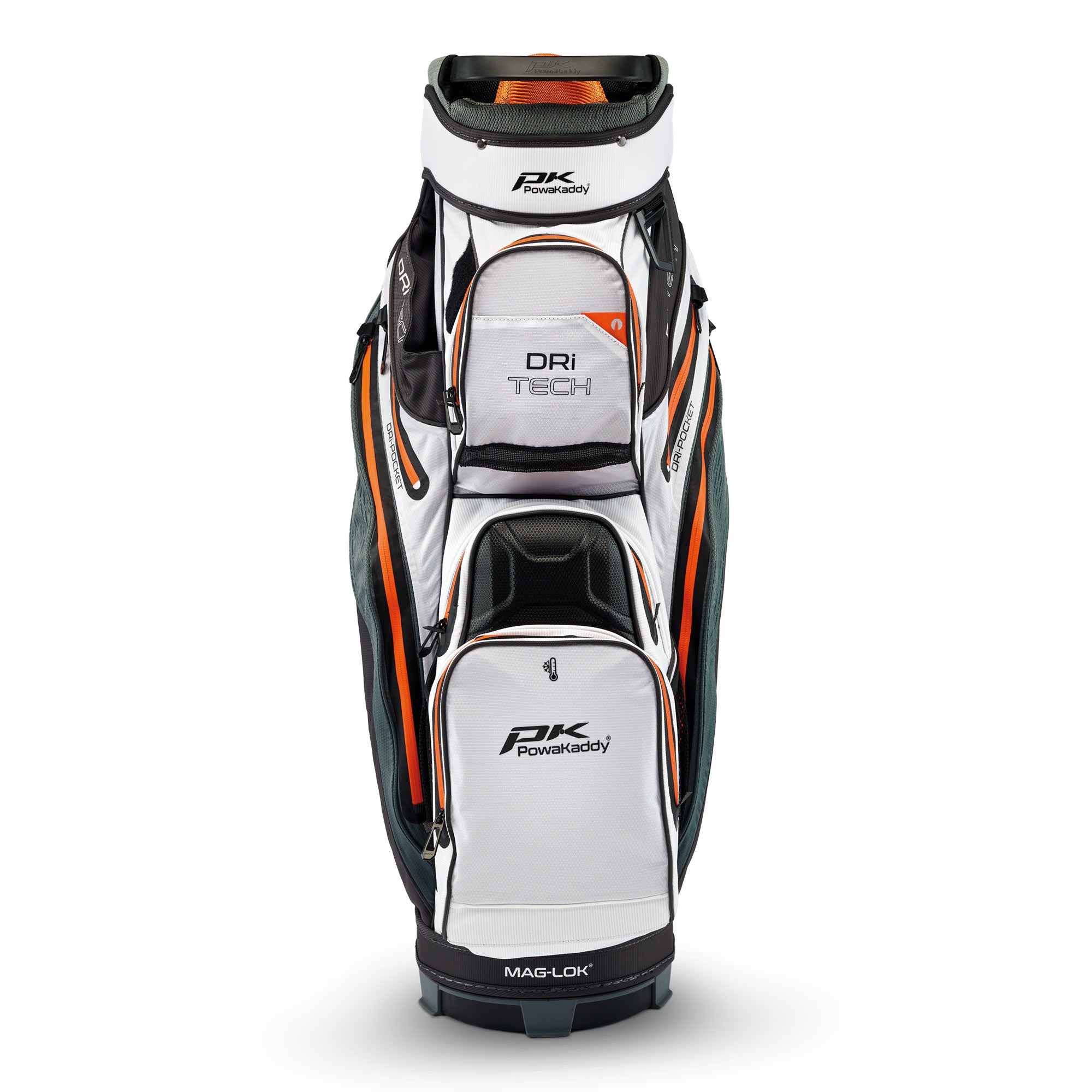 Powakaddy Dri-Tech Golf Cart Bag - Grey, White & Orange