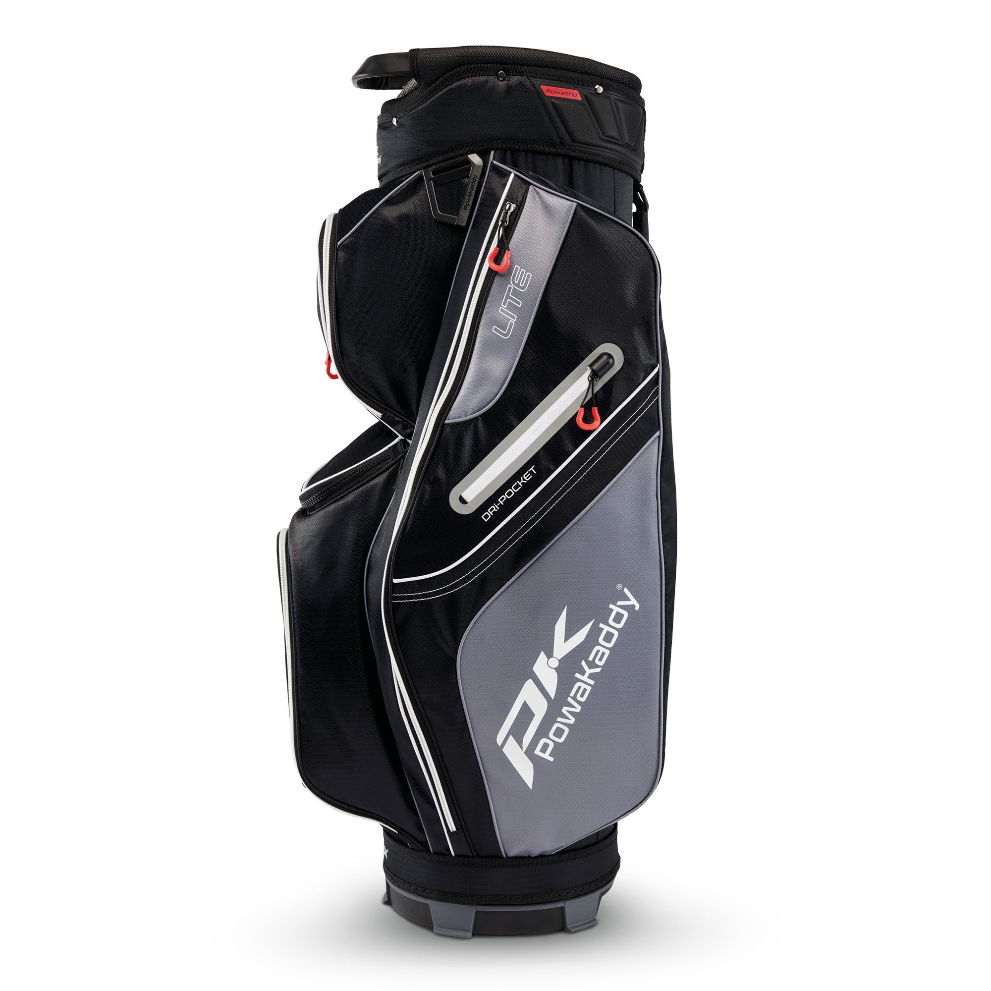 Powakaddy Lite Golf Cart Bag - Black with White & Red