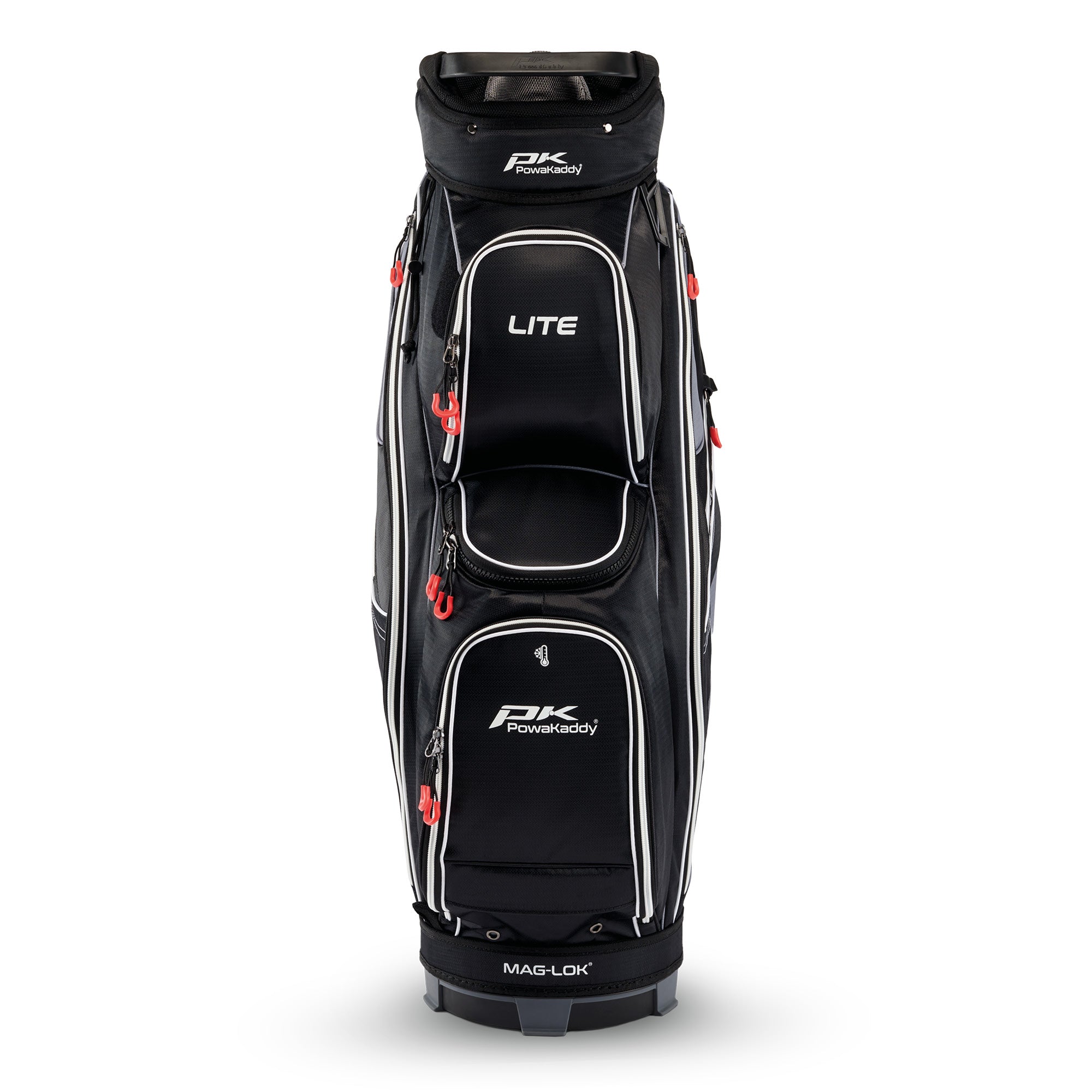 Powakaddy Lite Golf Cart Bag - Black with White & Red