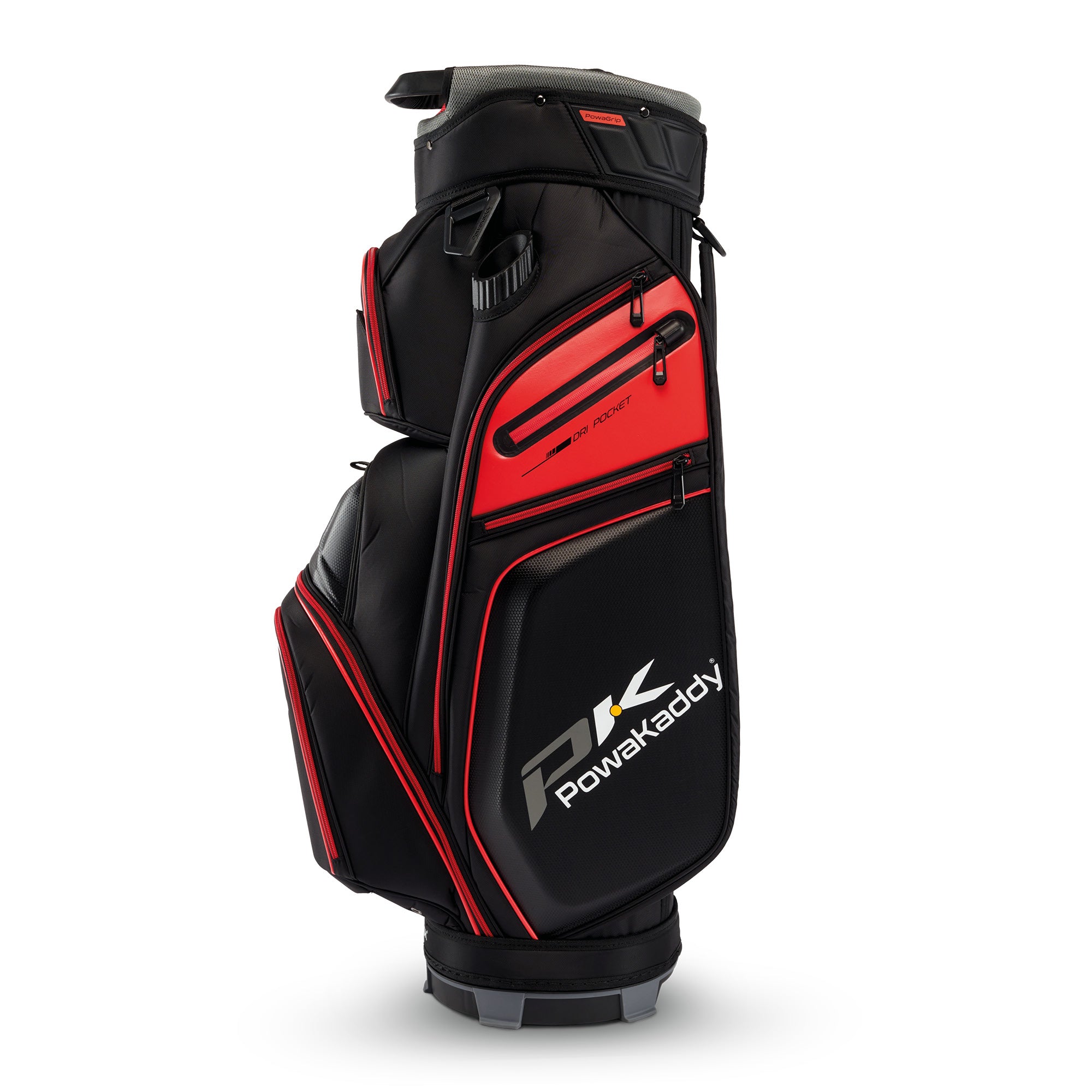 Powakaddy Edge Golf Cart Bag - Gunmetal & Red