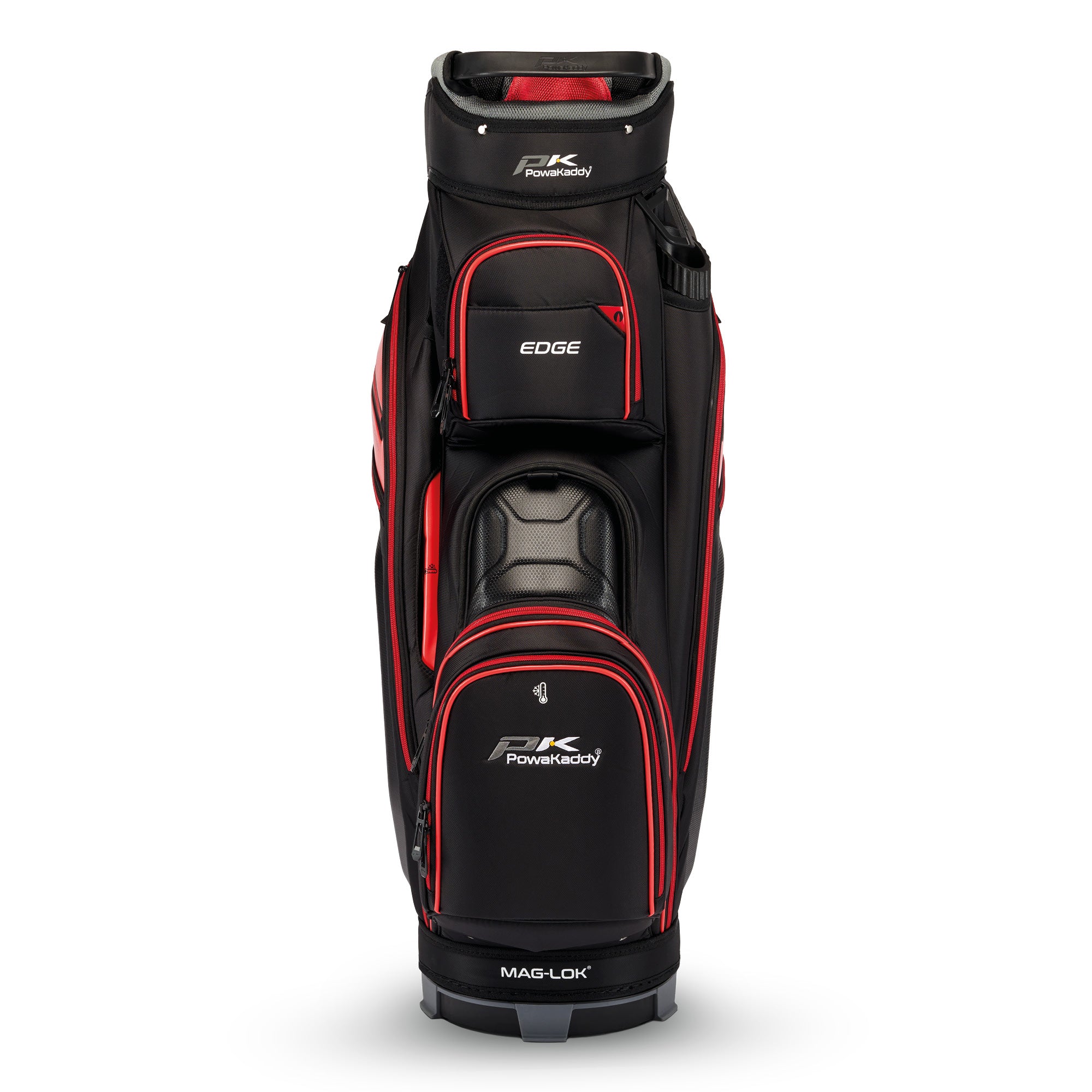 Powakaddy Edge Golf Cart Bag - Gunmetal & Red