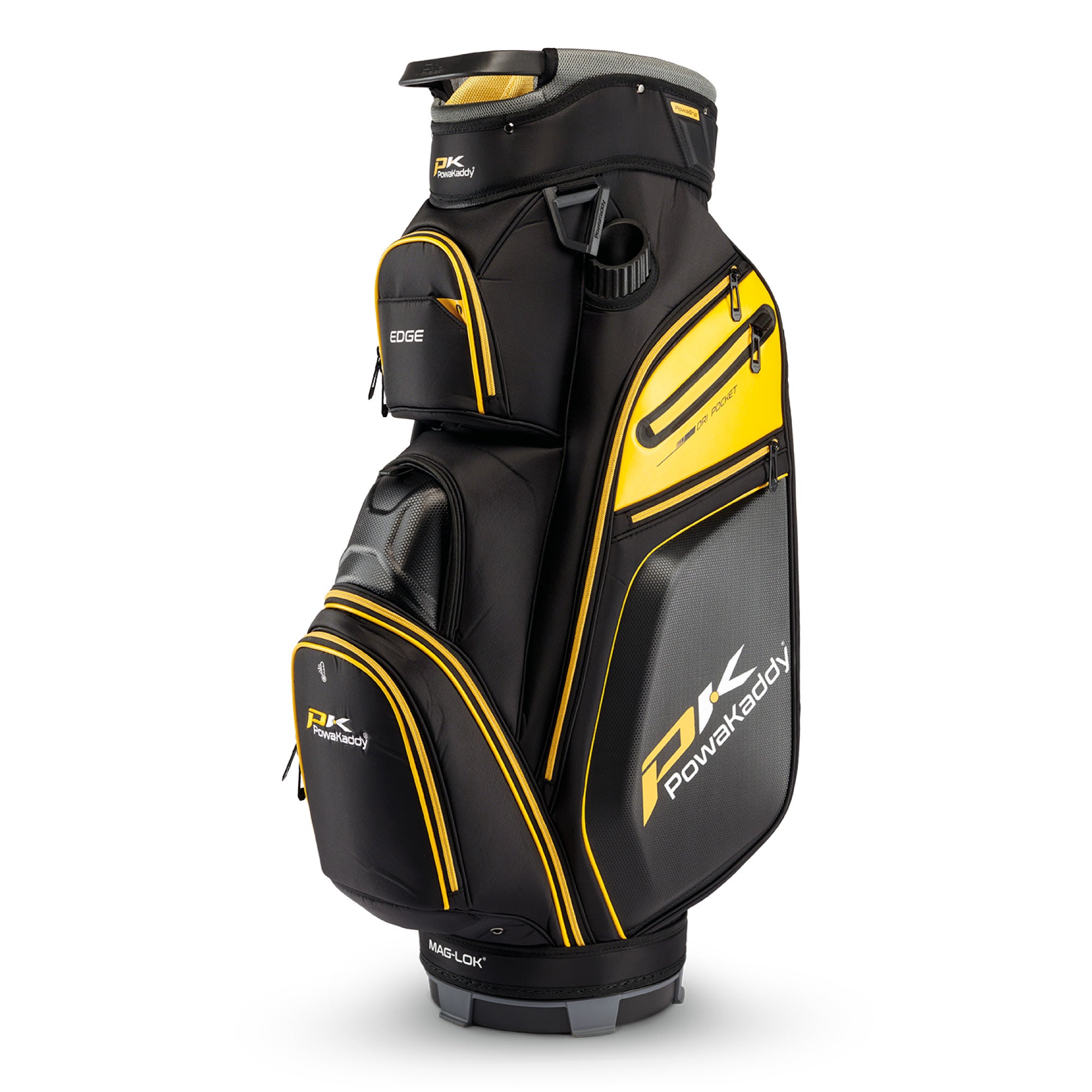 Powakaddy Edge Golf Cart Bag - Gunmetal & Yellow