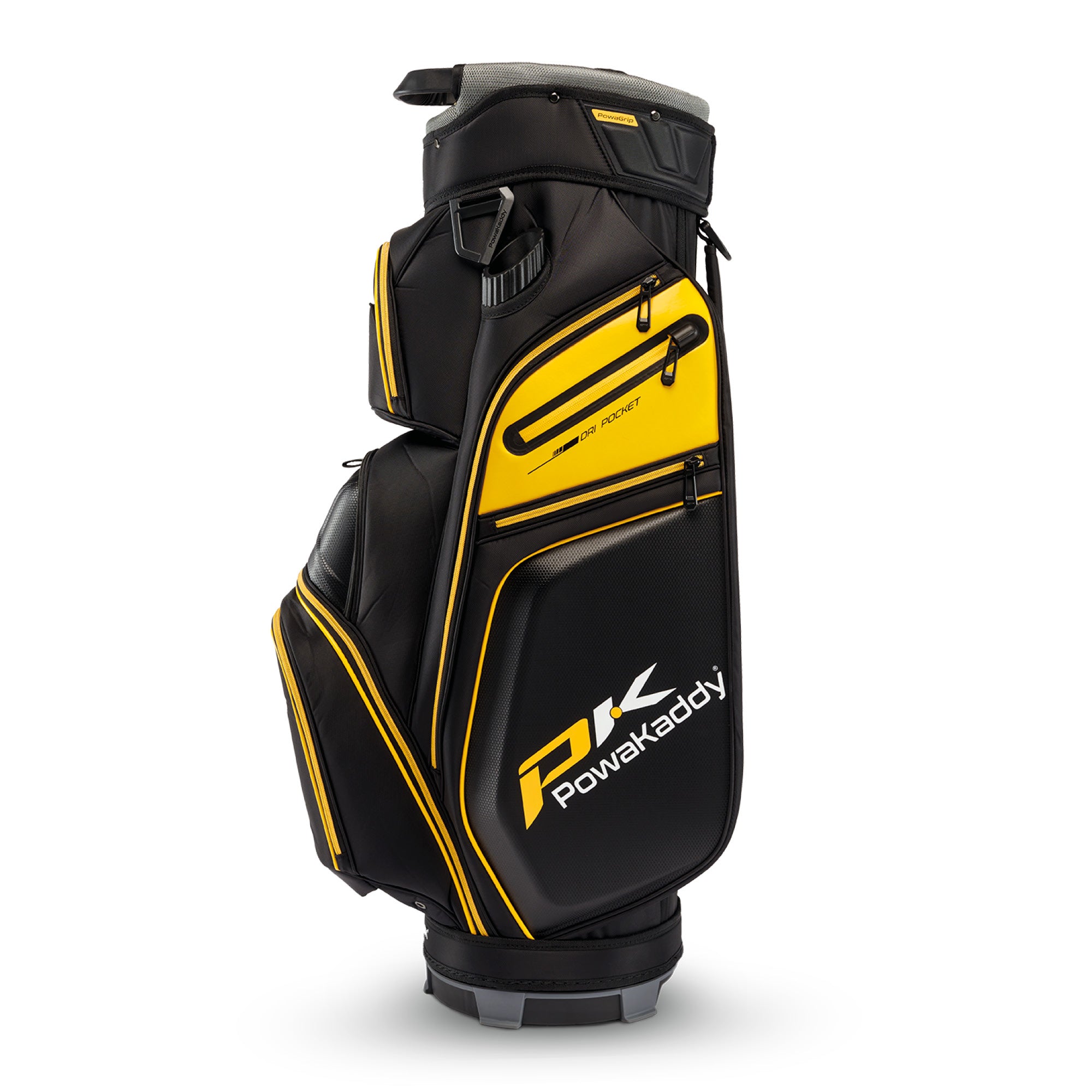 Powakaddy Edge Golf Cart Bag - Gunmetal & Yellow