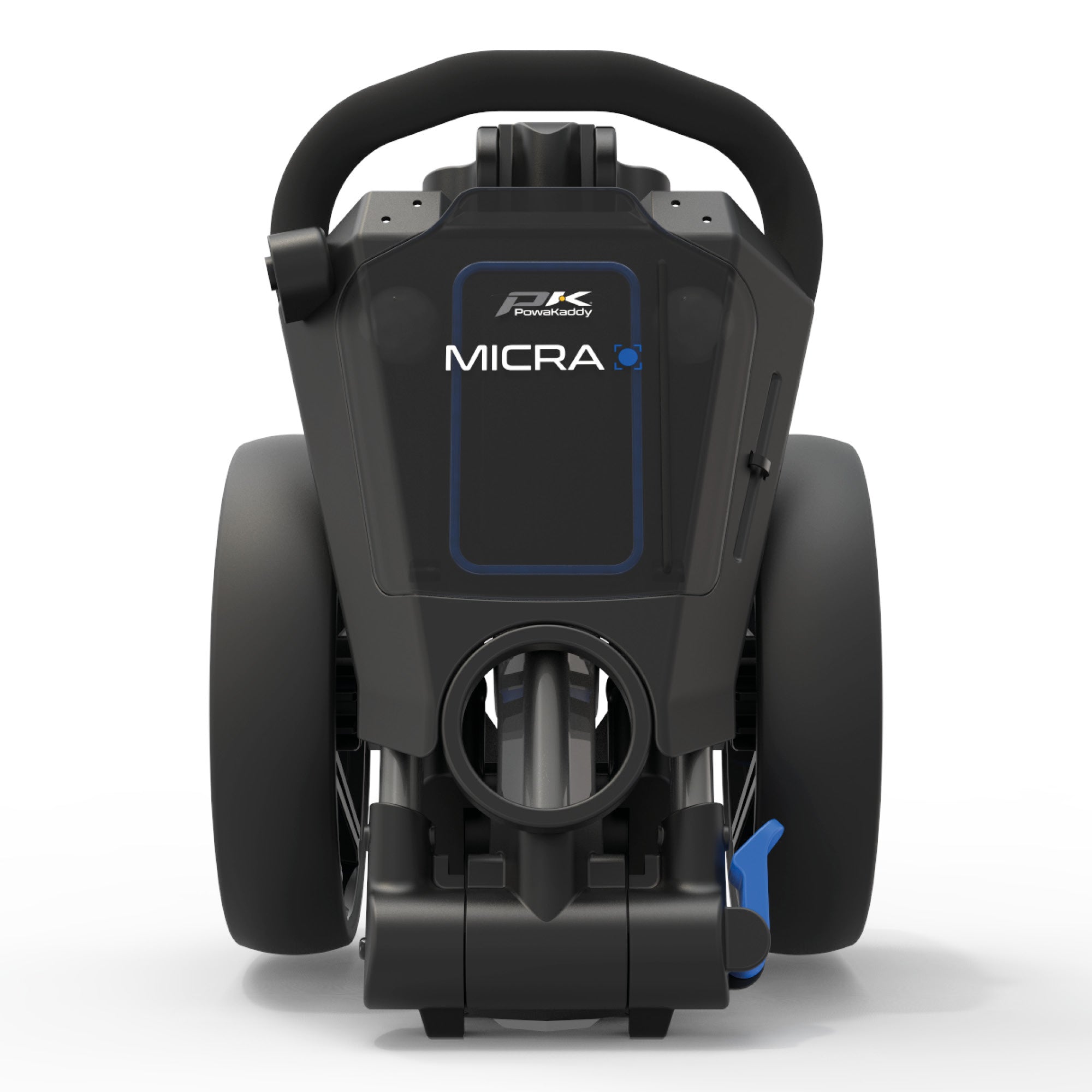 Powakaddy Micra Golf Push Trolley - Gun Metal & Blue
