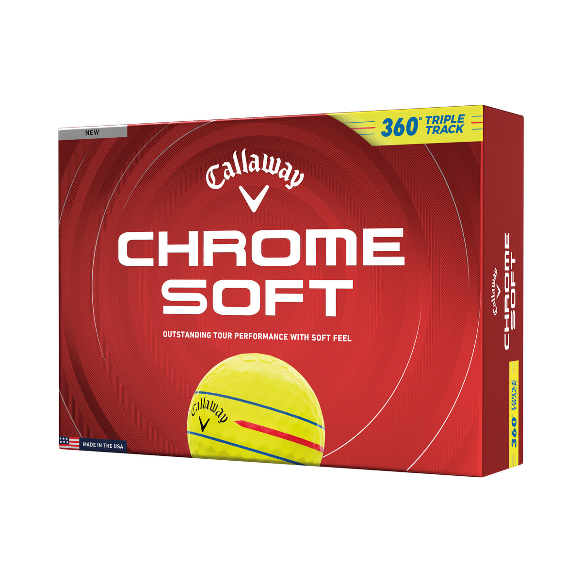 Callaway Chrome Soft 360º Triple Track Golf Balls 2026 - Yellow - 12 Pack