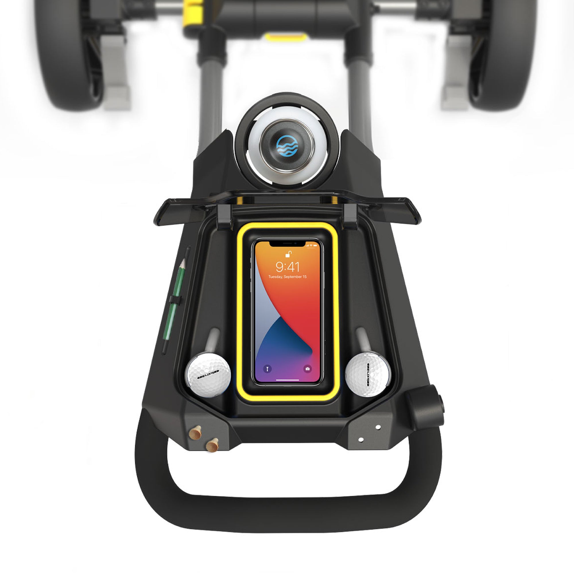 PowaKaddy DLX-Lite FF Push Golf Trolley - Gun Metal & Yellow