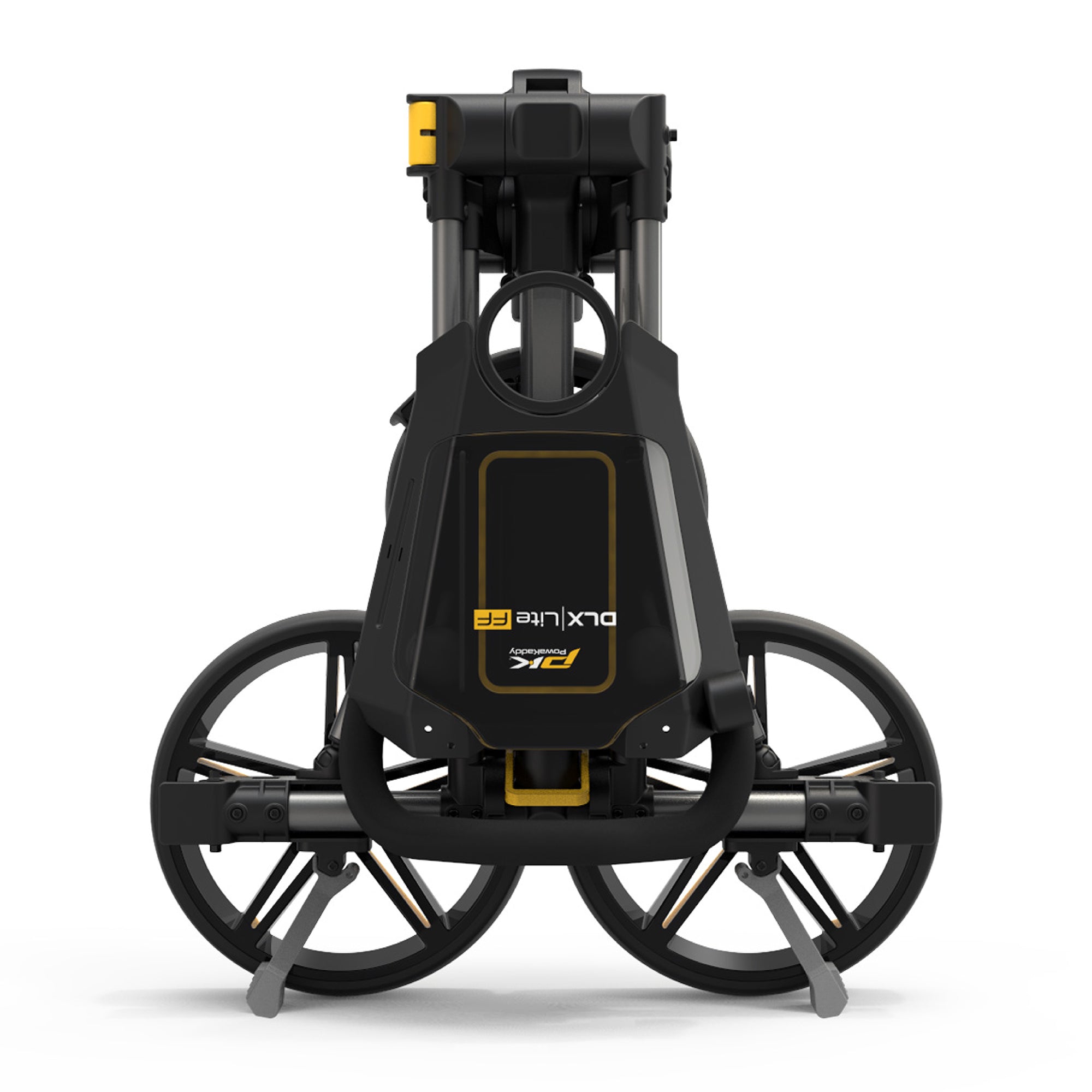 PowaKaddy DLX-Lite FF Push Golf Trolley - Gun Metal & Yellow
