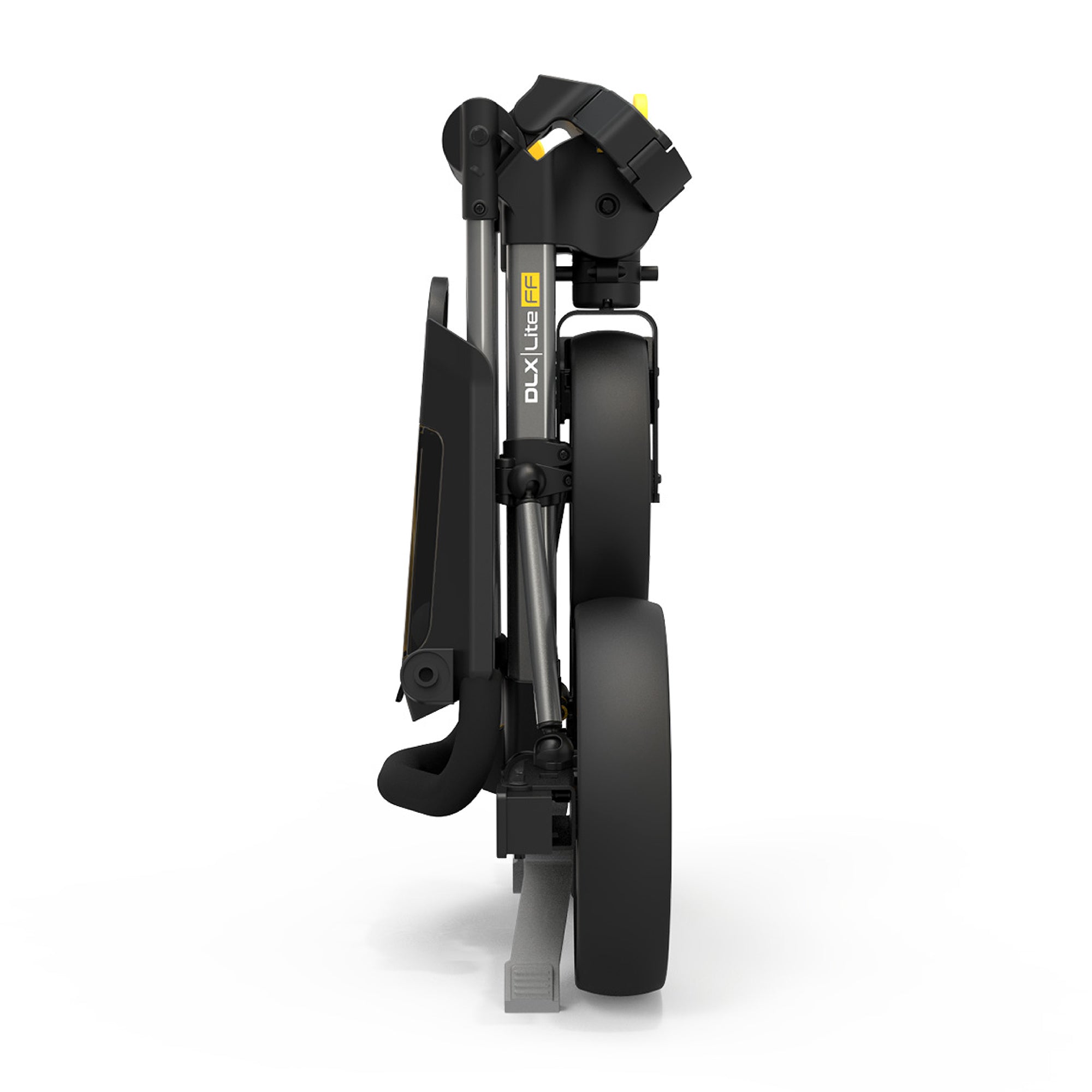 PowaKaddy DLX-Lite FF Push Golf Trolley - Gun Metal & Yellow