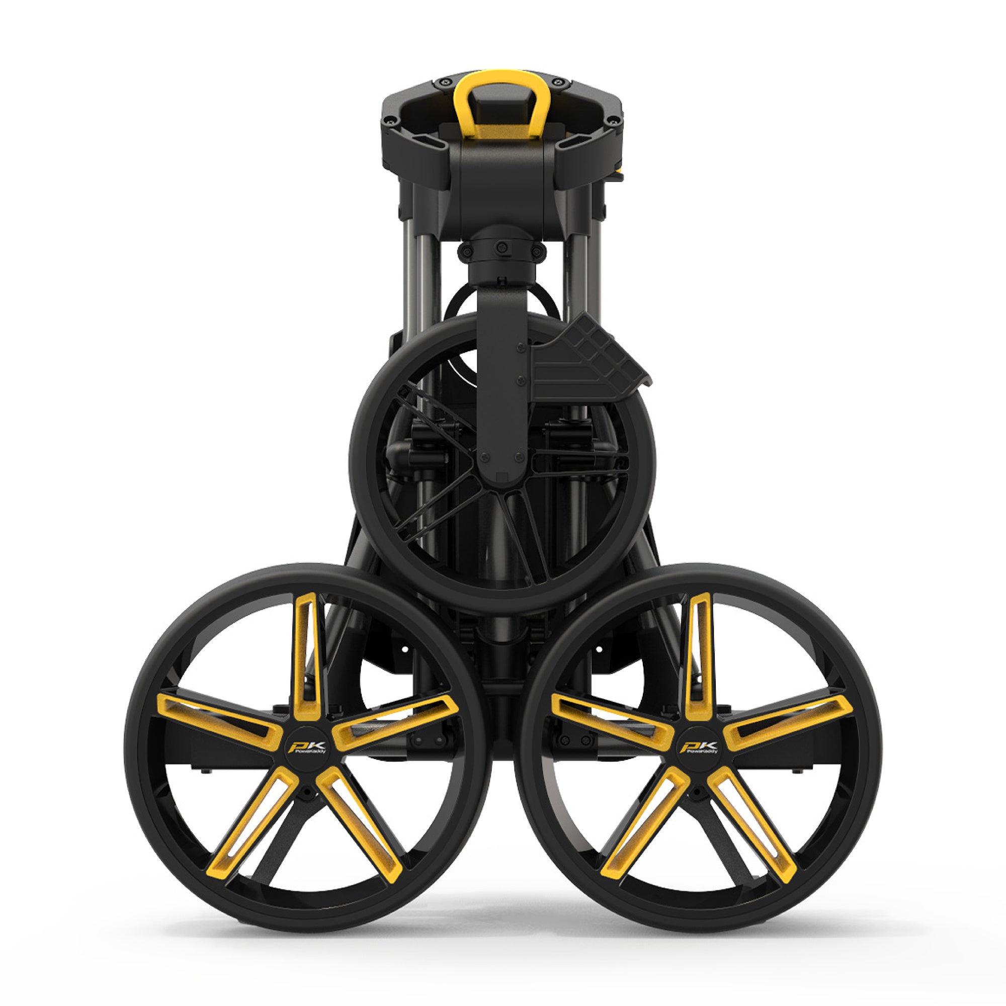 PowaKaddy DLX-Lite FF Push Golf Trolley - Gun Metal & Yellow