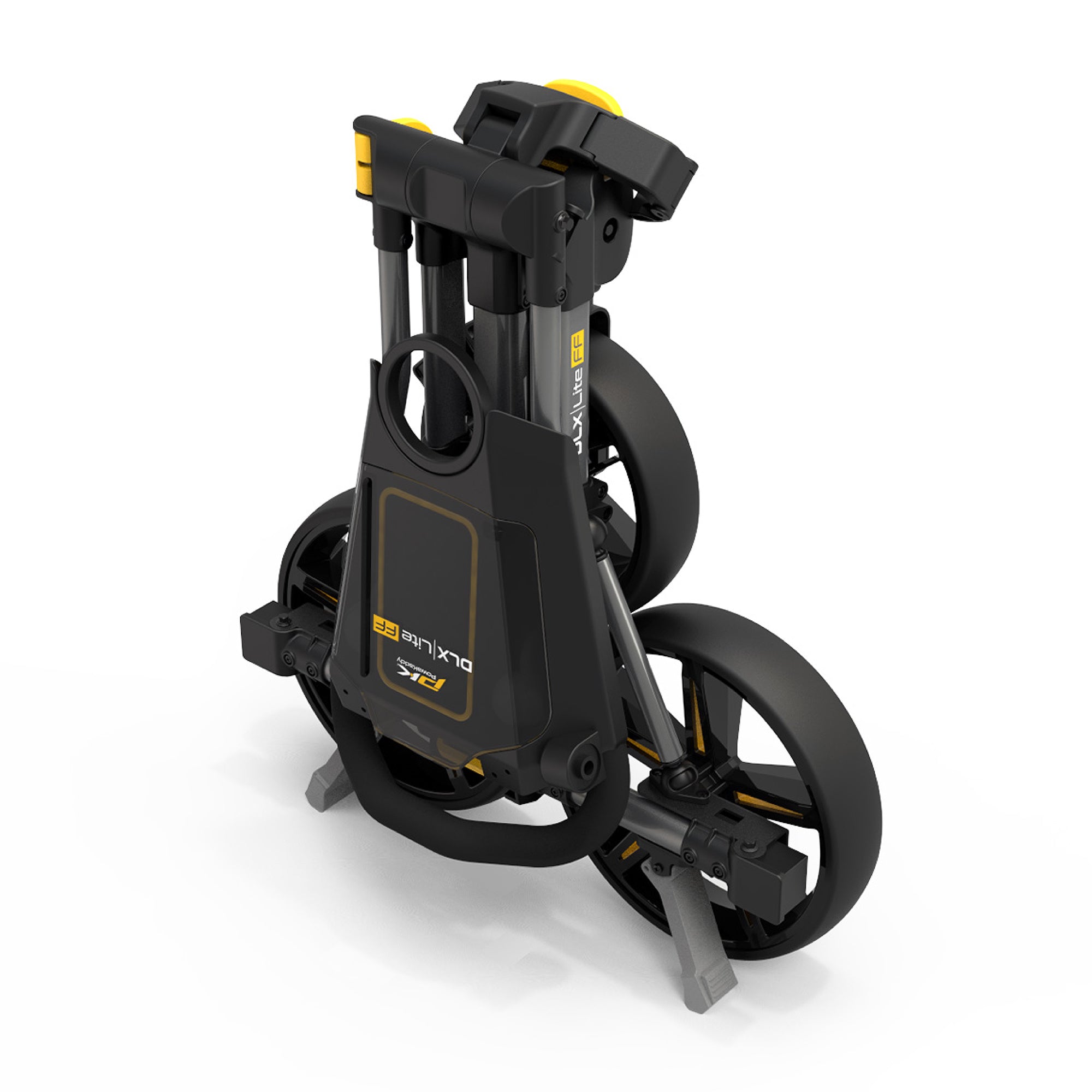 PowaKaddy DLX-Lite FF Push Golf Trolley - Gun Metal & Yellow