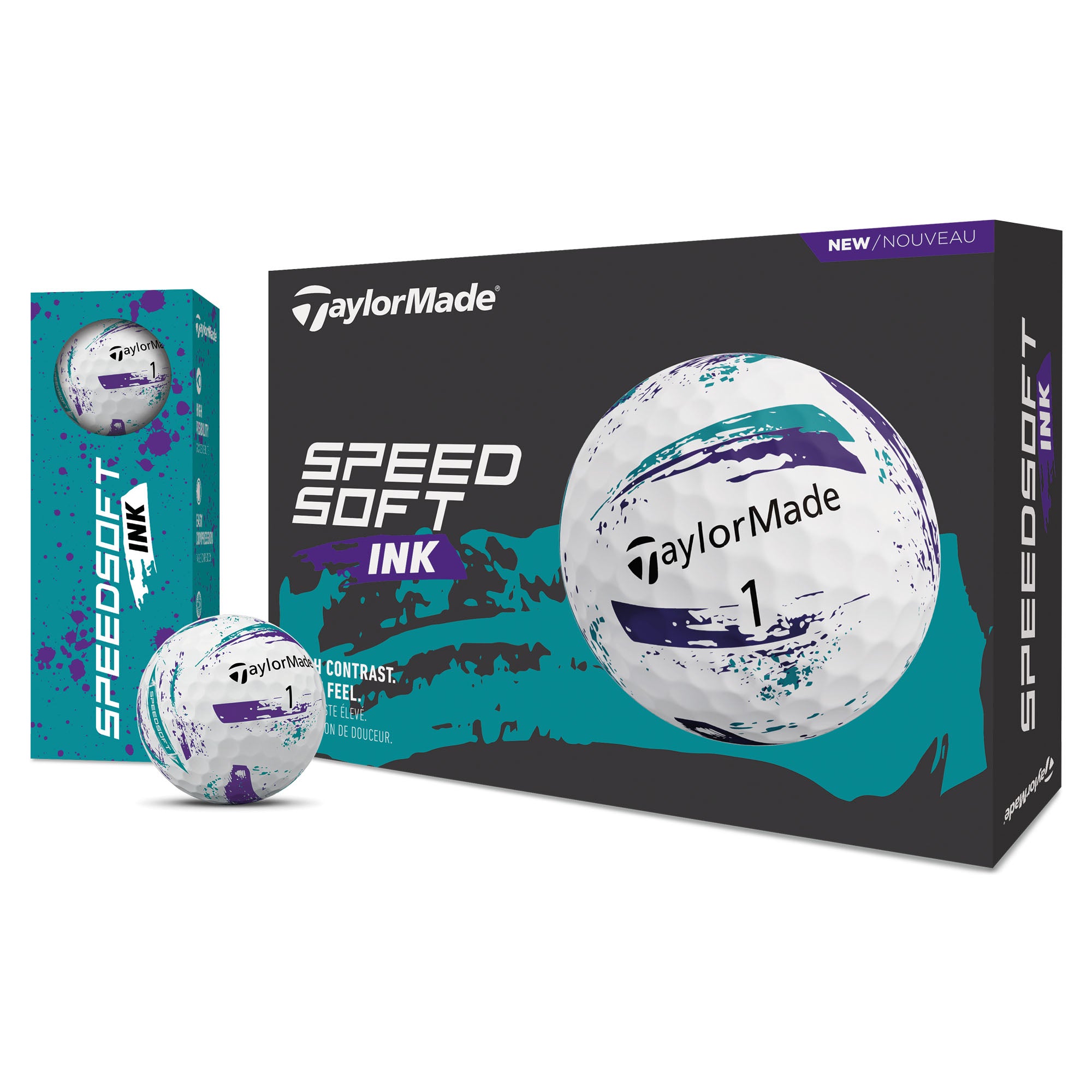 TaylorMade SpeedSoft Ink Golf Balls - Purple