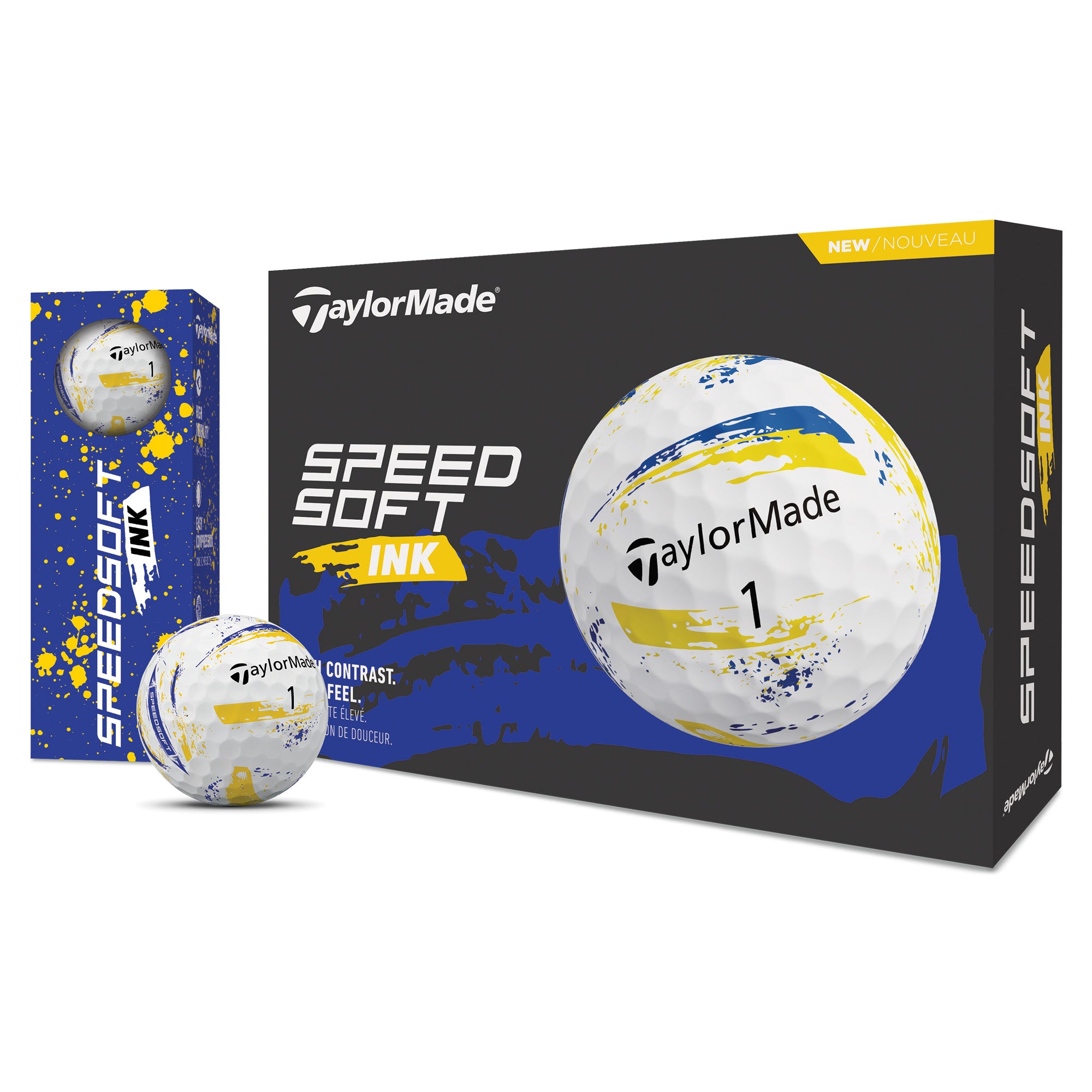 TaylorMade SpeedSoft Ink Golf Balls - Yellow