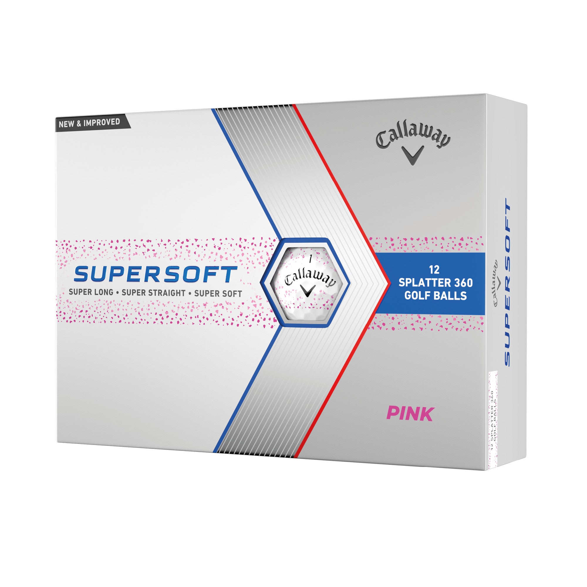 Callaway Supersoft 360º Splatter Golf Balls - Pink