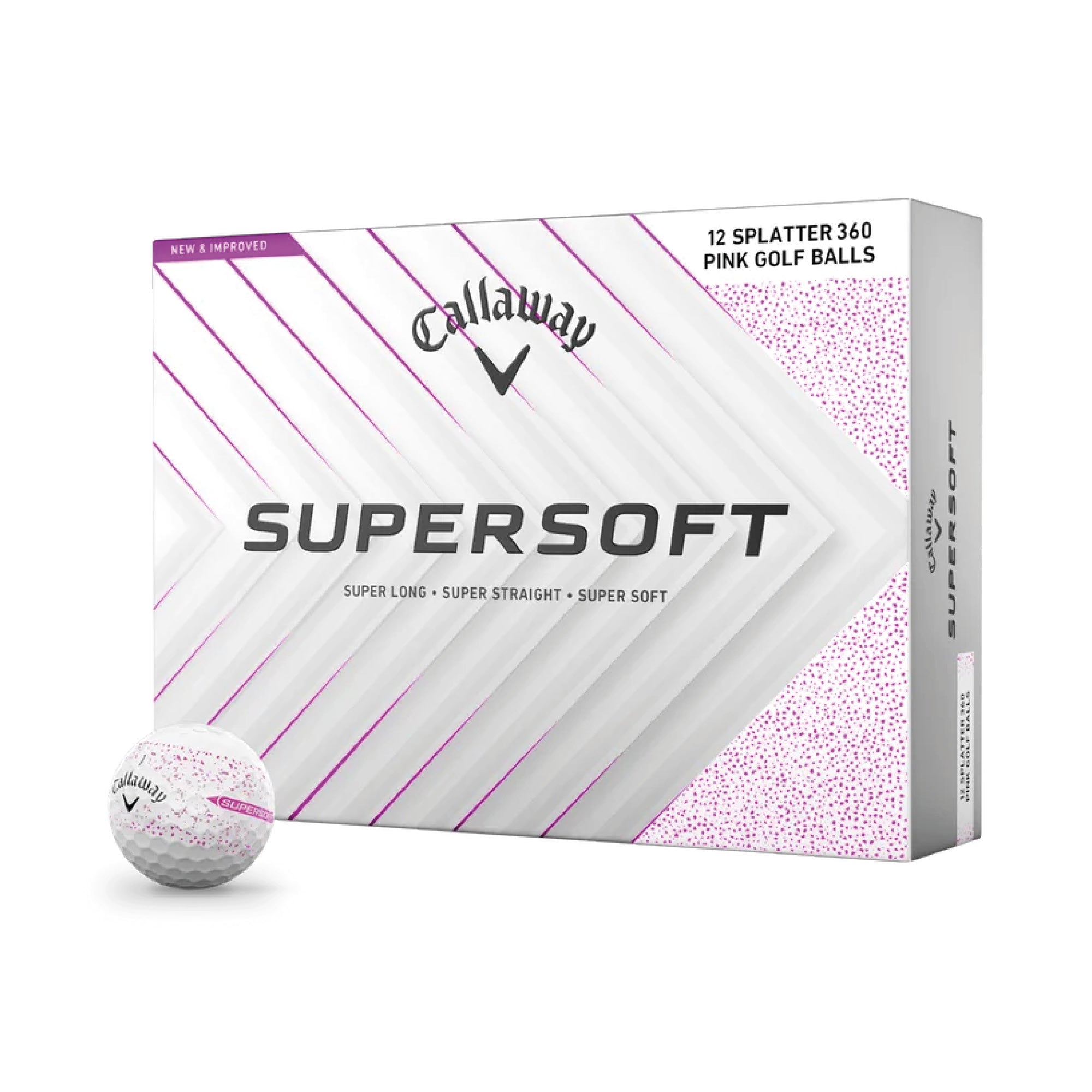 Callaway Supersoft 360º Splatter Golf Balls - Pink