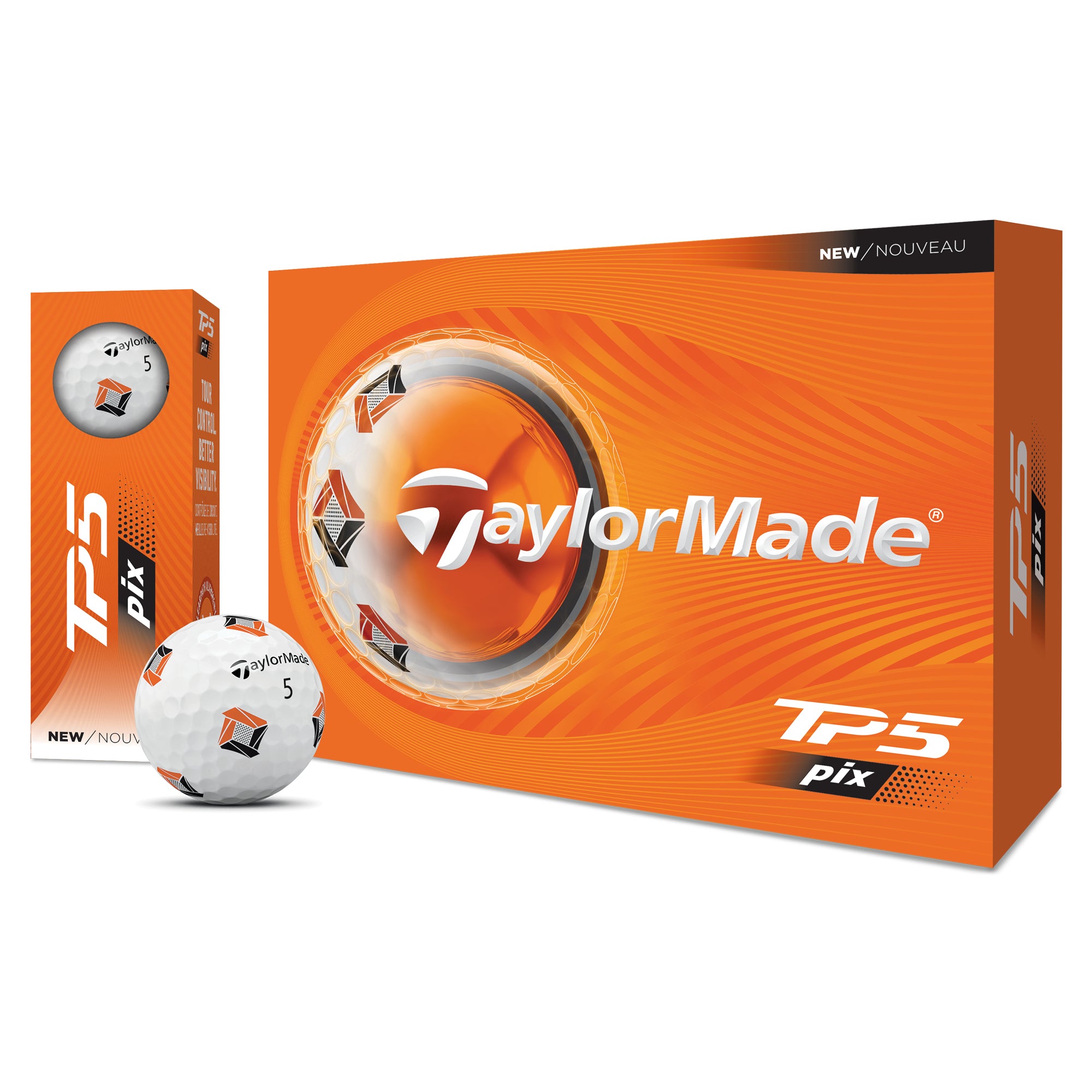 TaylorMade TP5 Pix Golf Balls - White