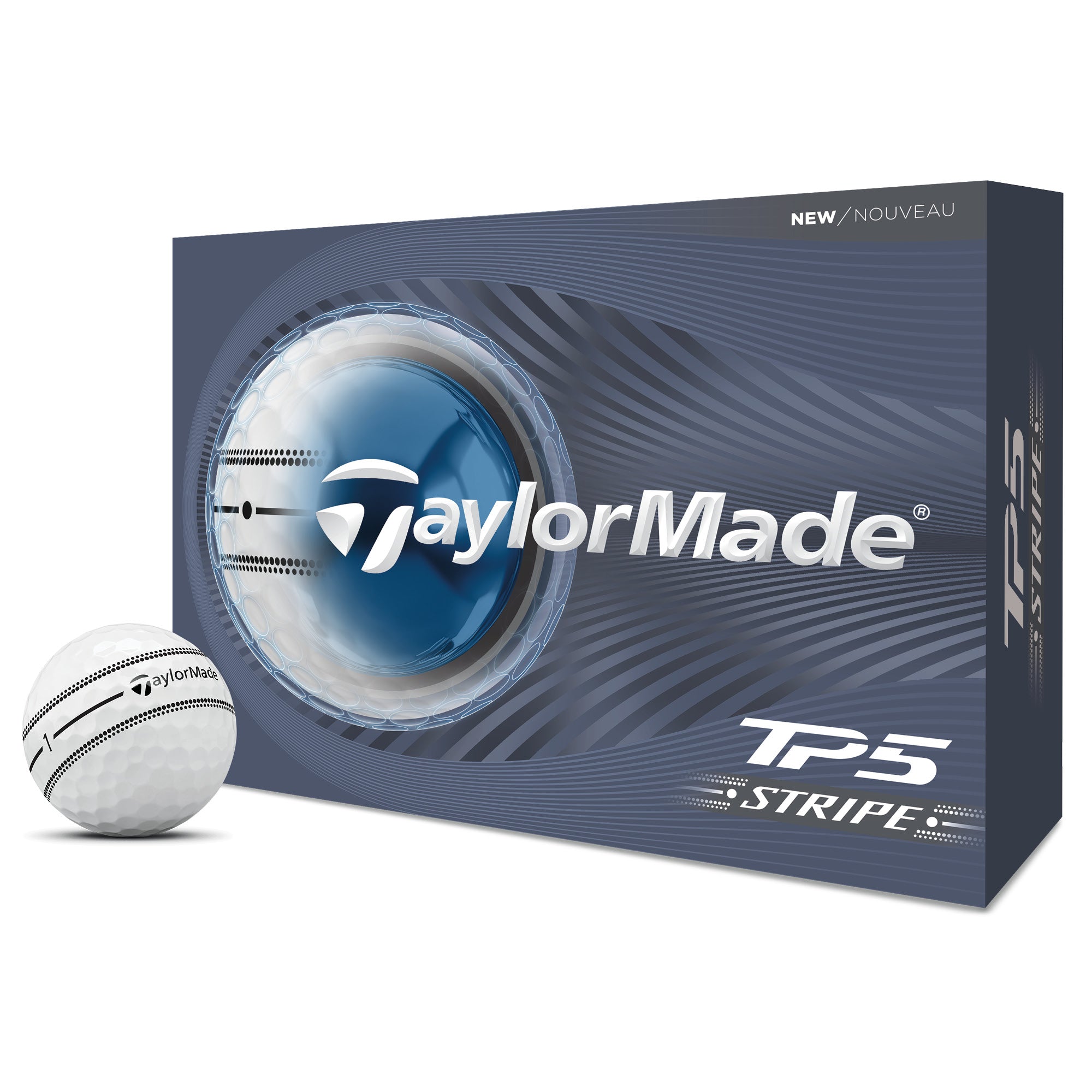 TaylorMade TP5 Stripe Golf Balls - White